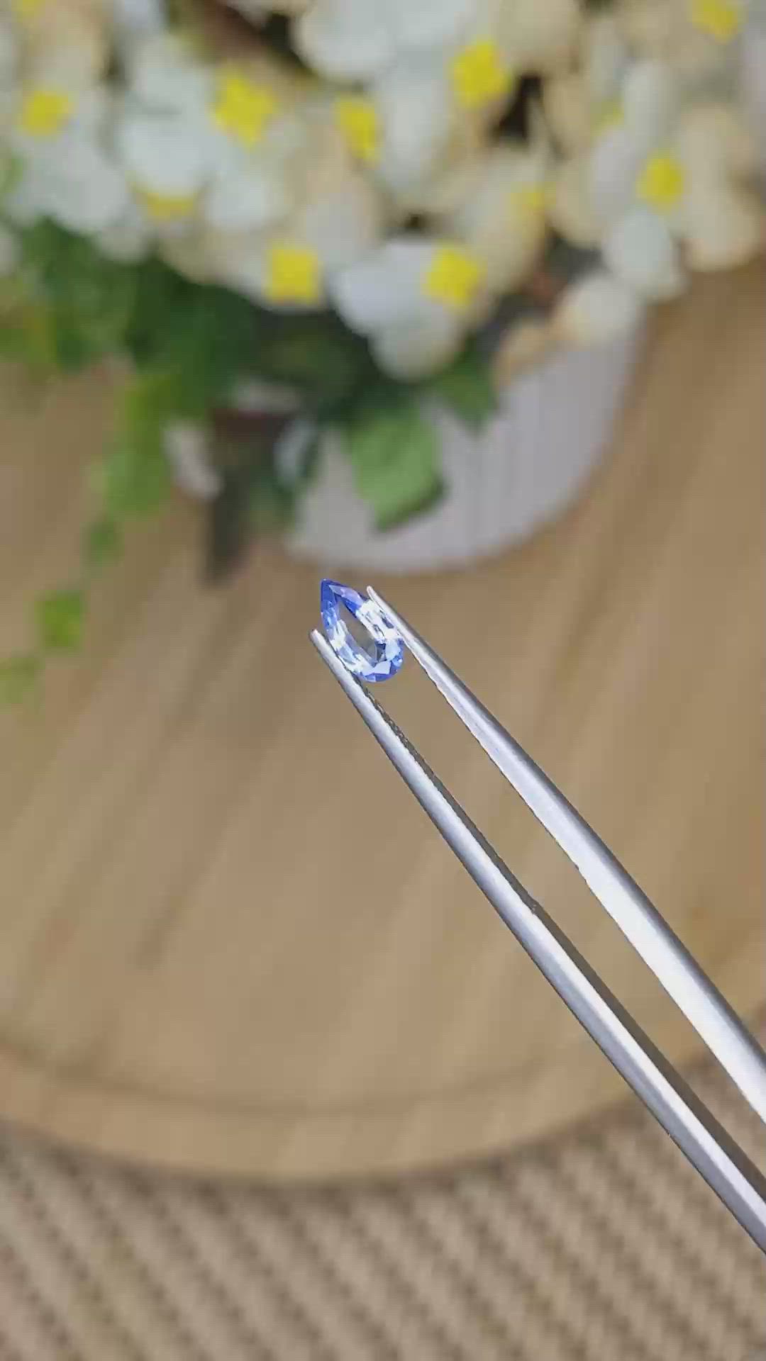 0.34 Ct. Blue Sapphire from Ceylon (Sri Lanka) Size Video