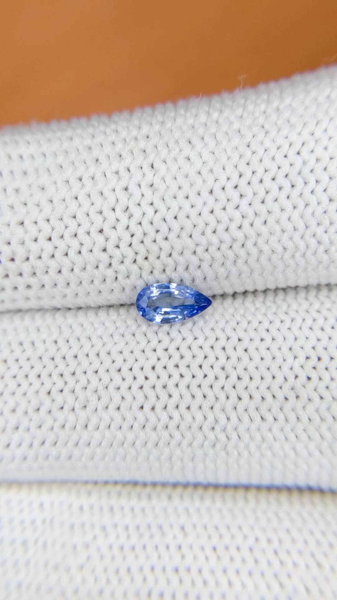 0.34 Ct. Blue Sapphire from Ceylon (Sri Lanka) Size Video