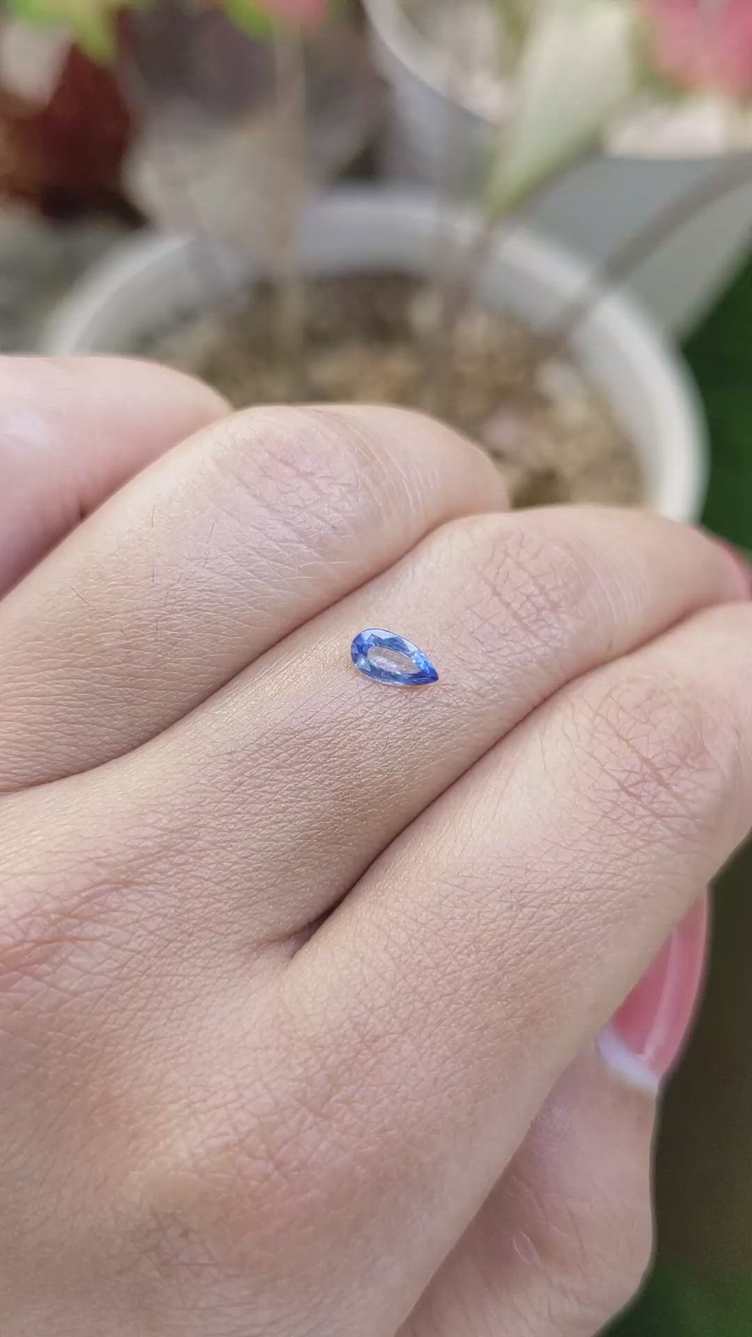 0.34 Ct. Blue Sapphire from Ceylon (Sri Lanka) Size Video