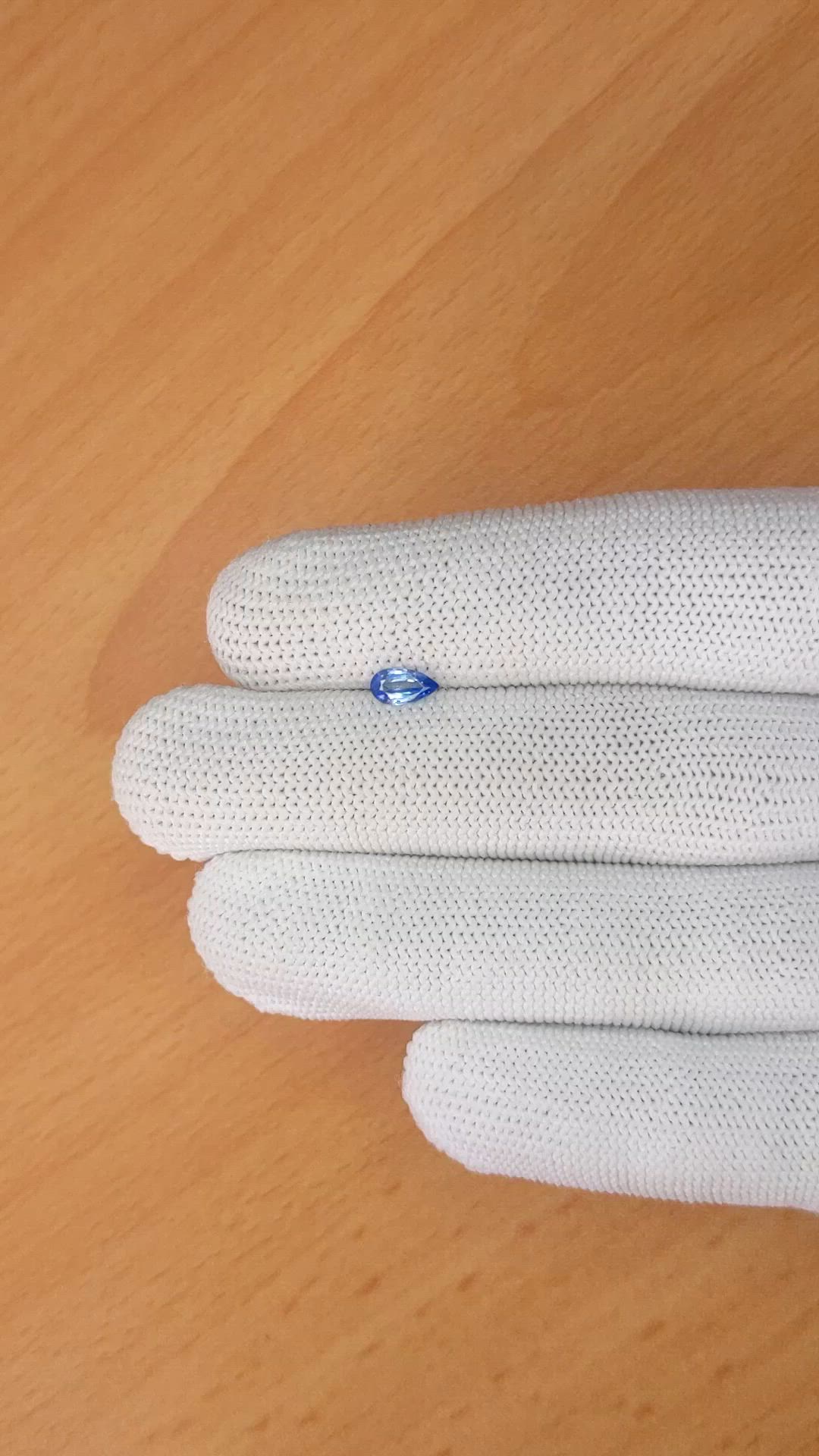 0.34 Ct. Blue Sapphire from Ceylon (Sri Lanka) Size Video