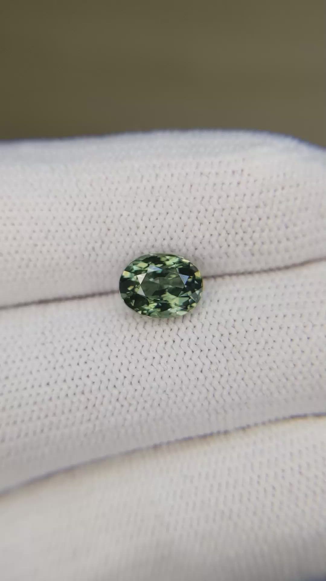 2.06 Ct. Green Sapphire from Montana Size Video