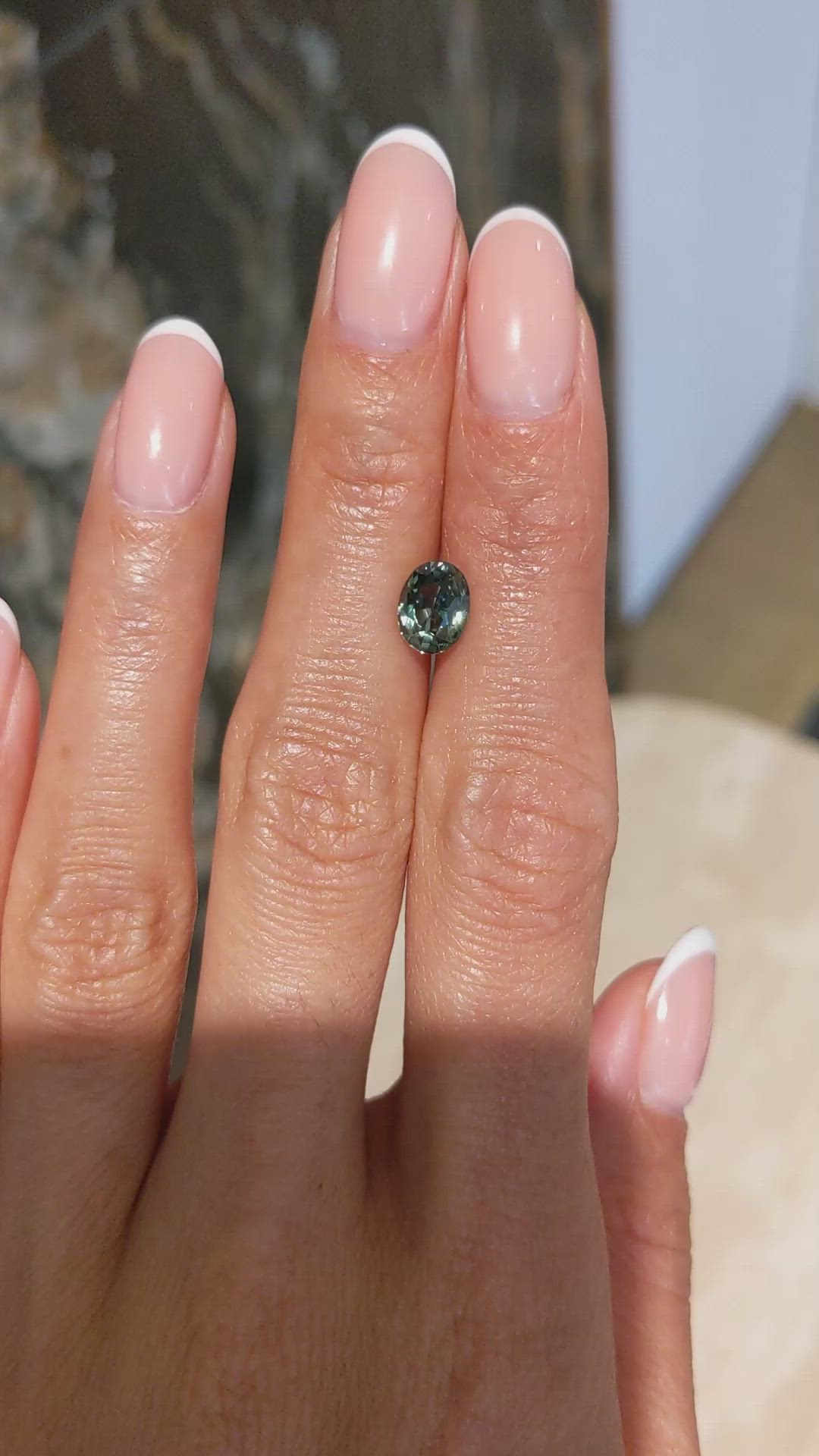 2.06 Ct. Green Sapphire from Montana Size Video