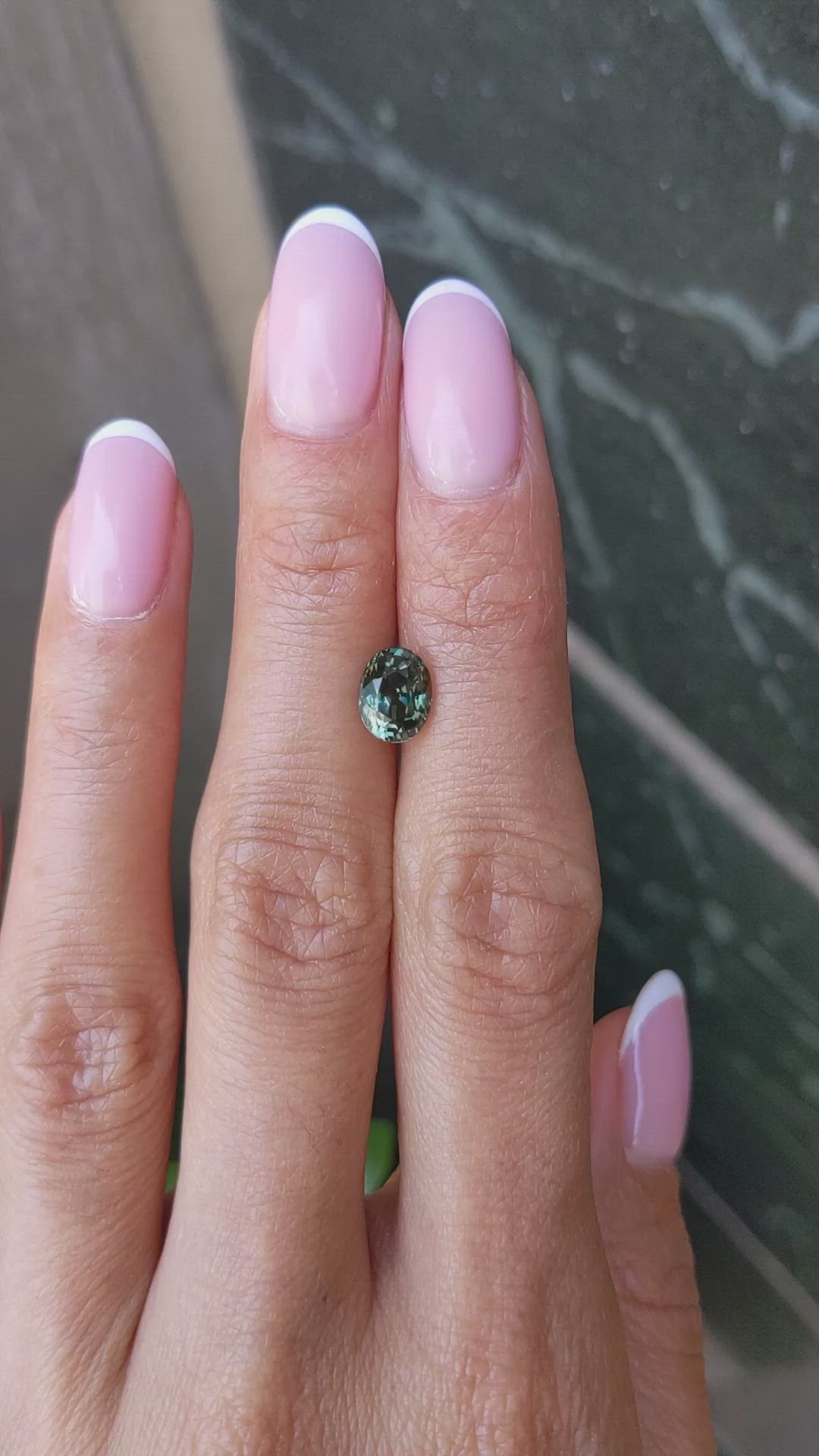2.06 Ct. Green Sapphire from Montana Size Video