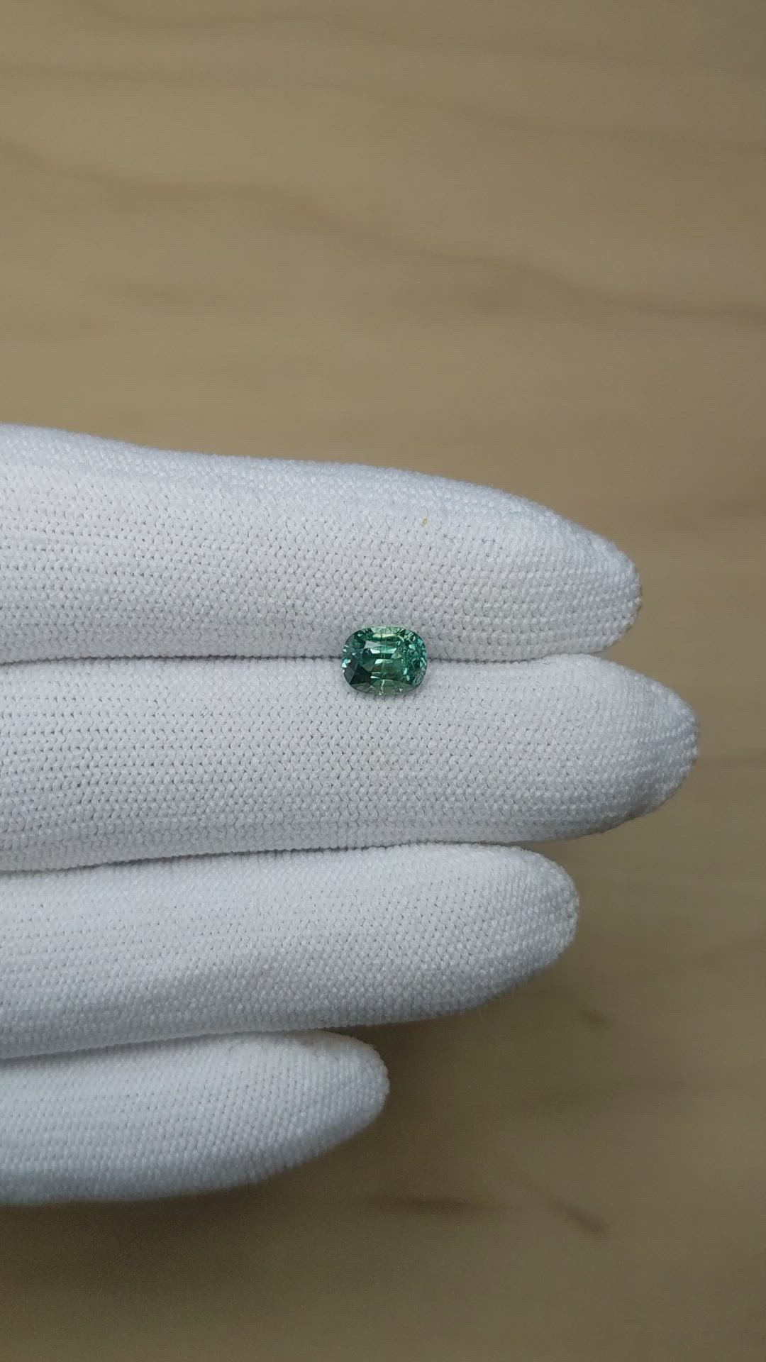 1.36 Ct. Bluish Green Sapphire from Montana Size Video
