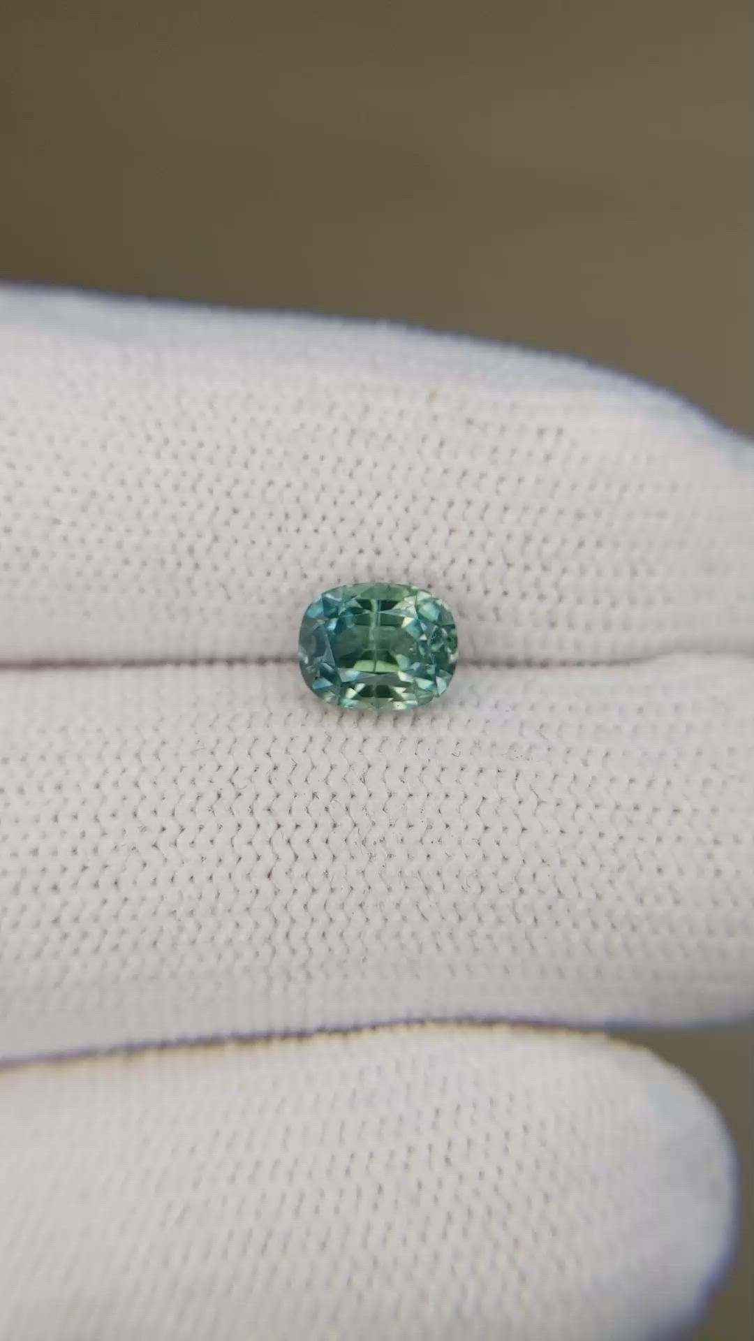 1.36 Ct. Bluish Green Sapphire from Montana Size Video