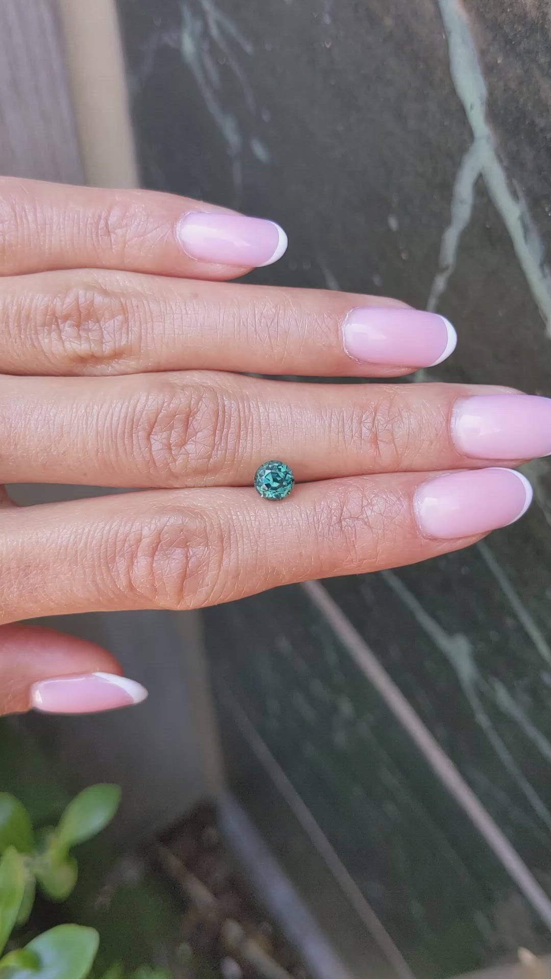 1.36 Ct. Bluish Green Sapphire from Montana Size Video
