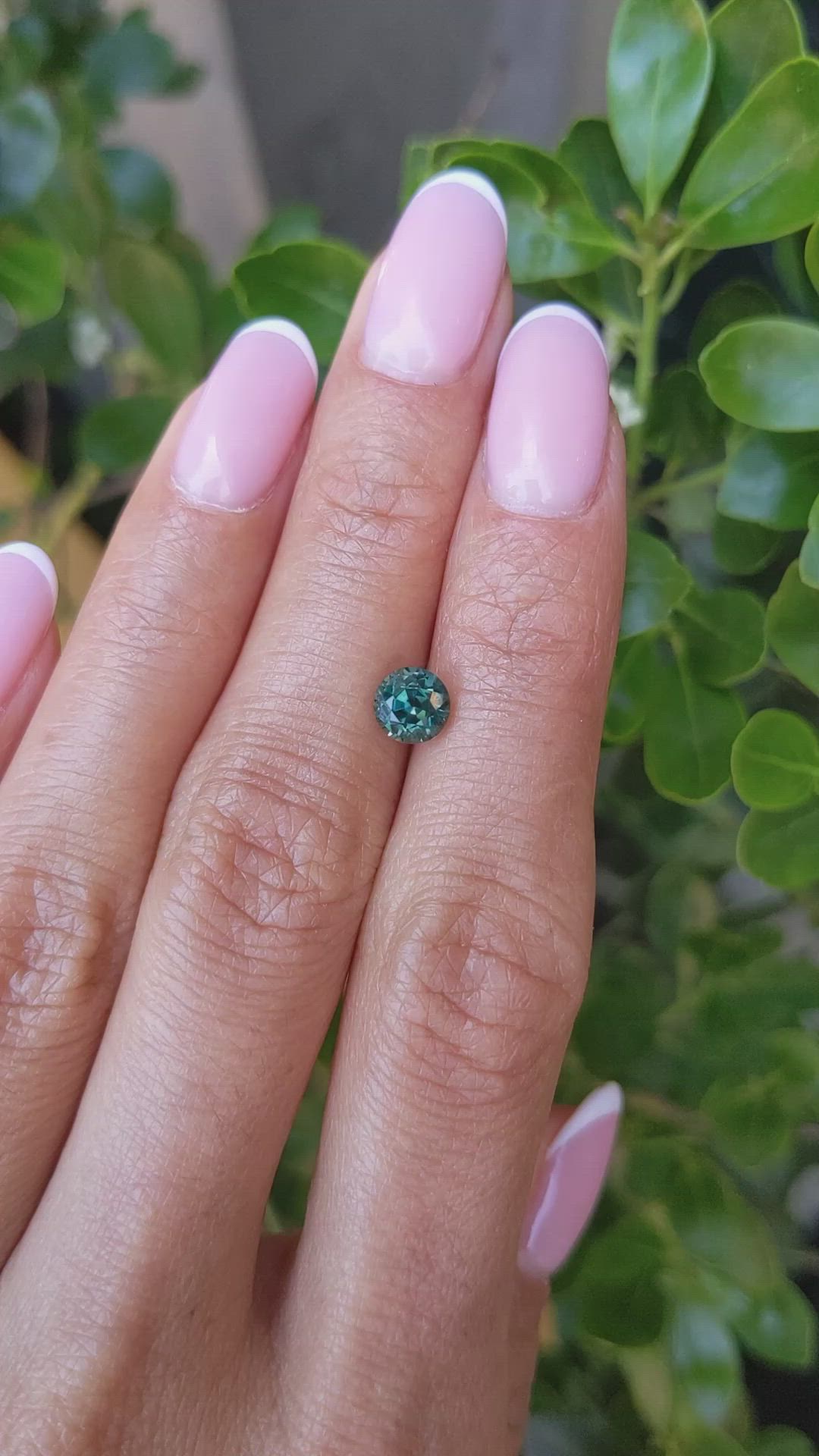 1.36 Ct. Bluish Green Sapphire from Montana Size Video