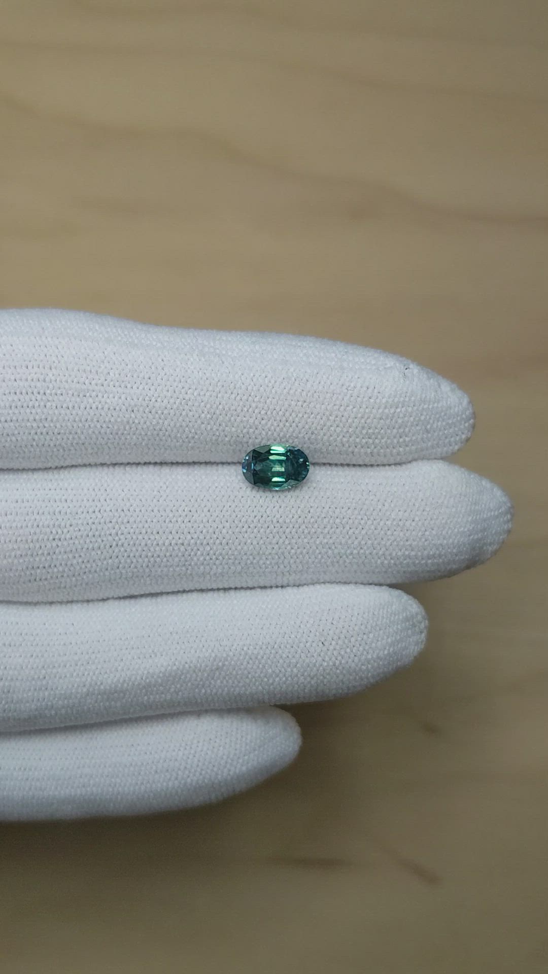 1.38 Ct. Greenish Blue Sapphire from Montana Size Video