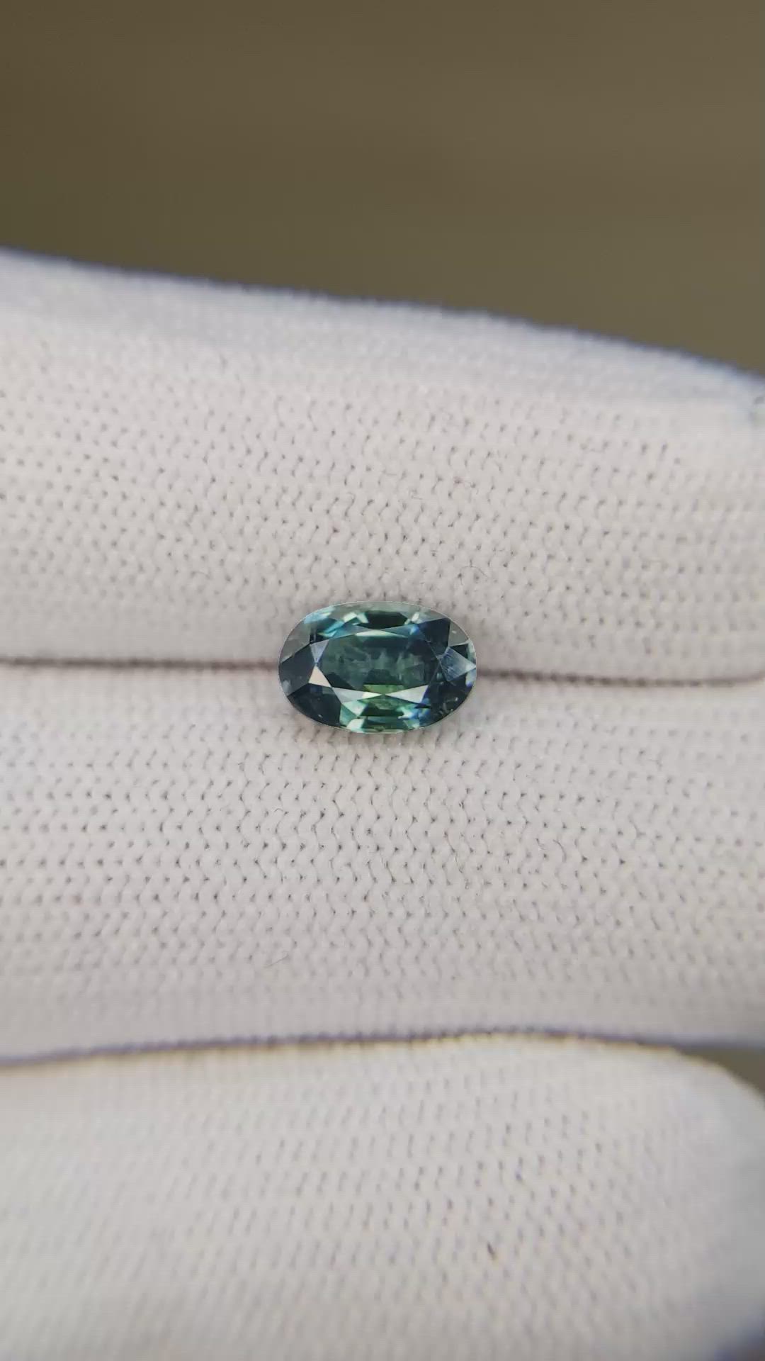 1.38 Ct. Greenish Blue Sapphire from Montana Size Video