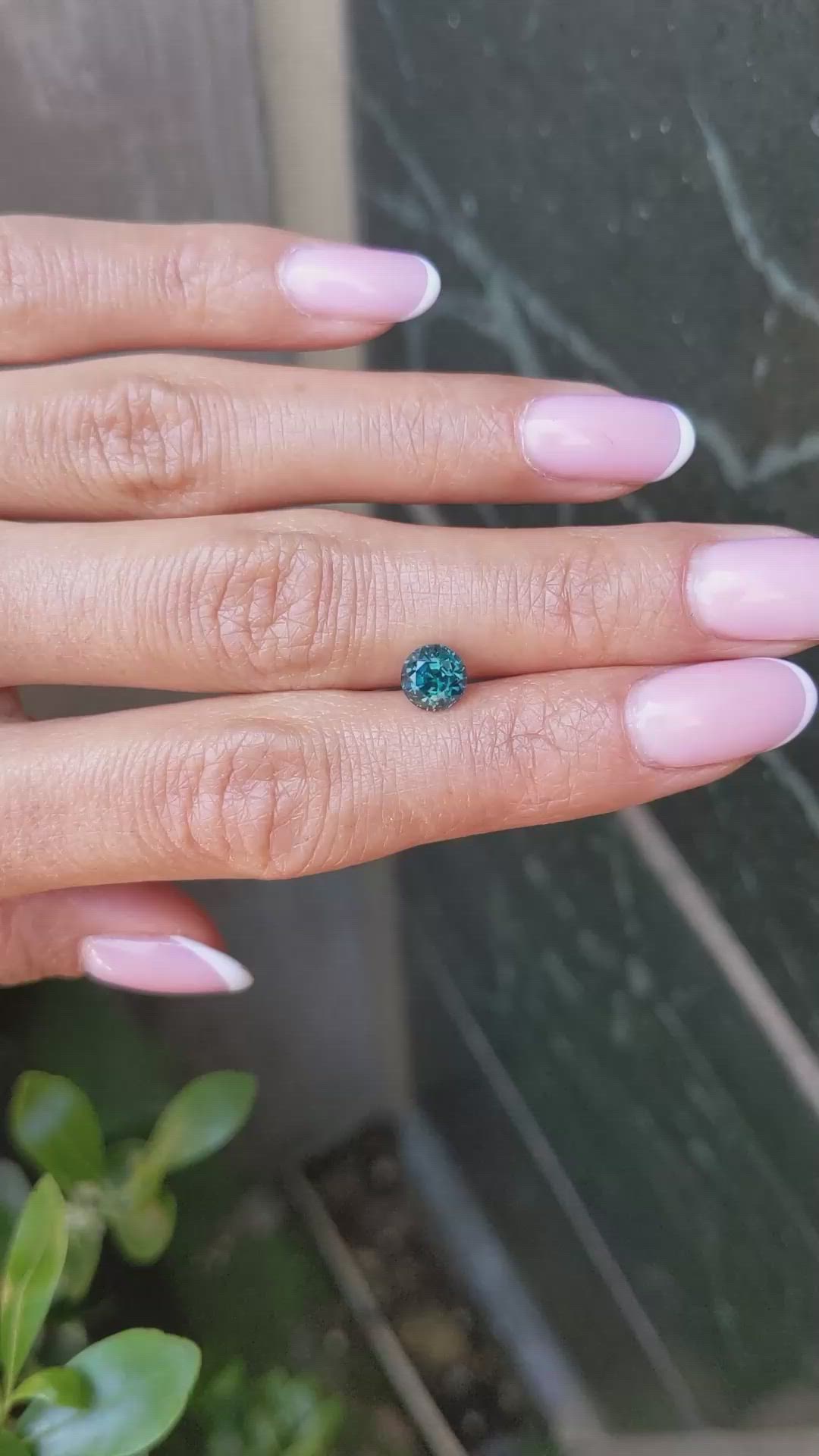 1.42 Ct. Bluish Green Sapphire from Montana Size Video