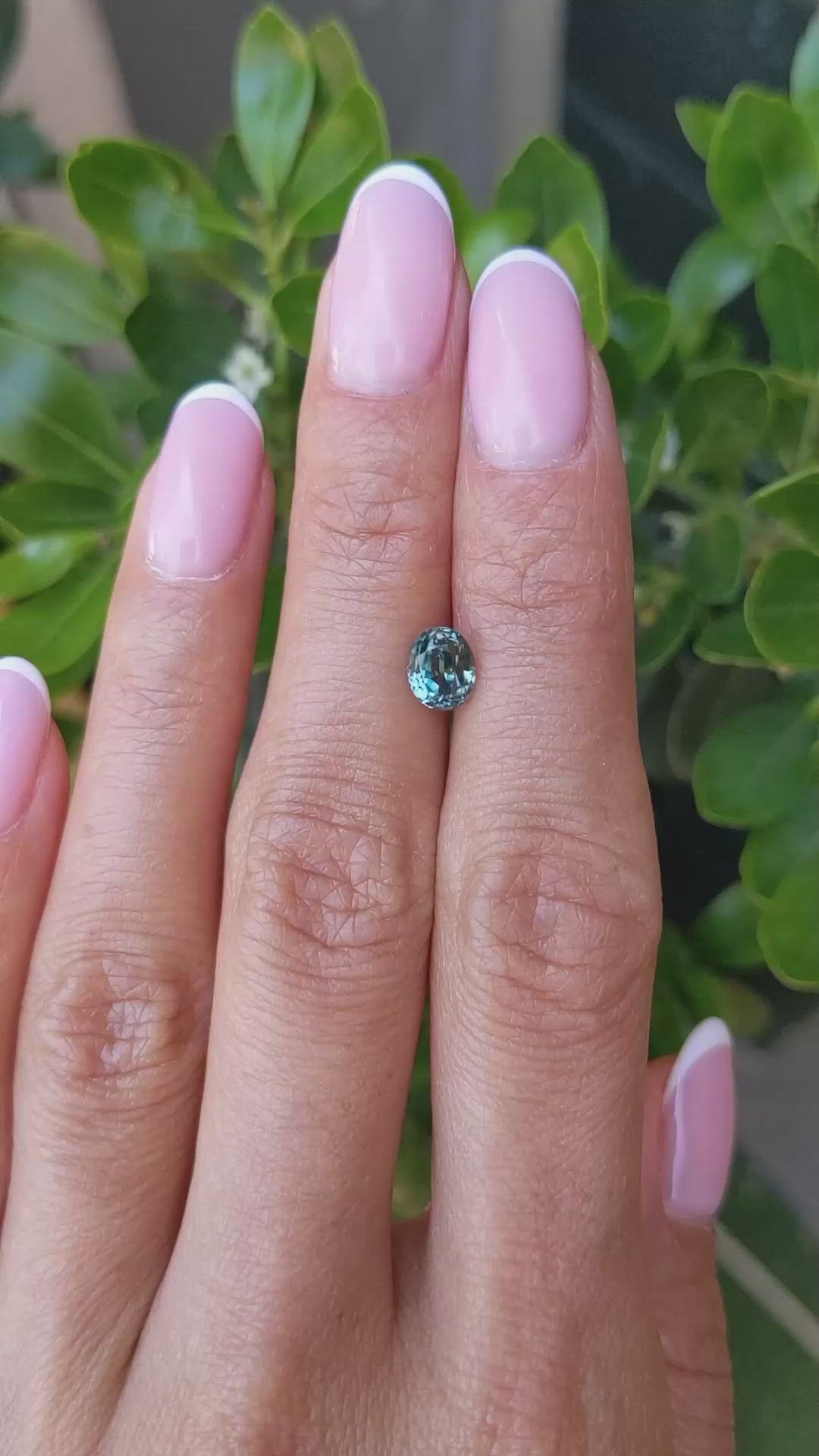 1.32 Ct. Bluish Green Sapphire from Montana Size Video
