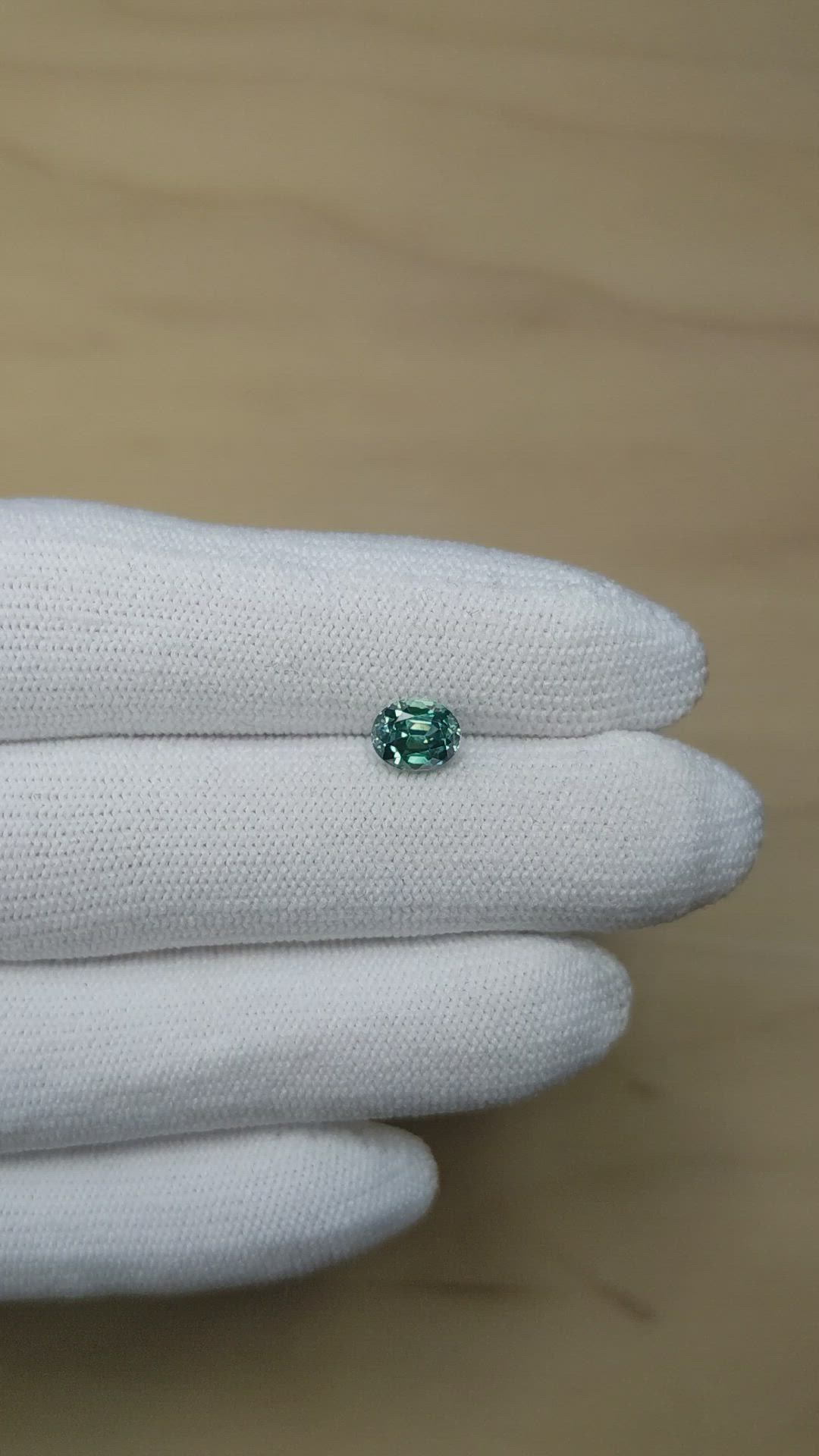 1.32 Ct. Bluish Green Sapphire from Montana Size Video