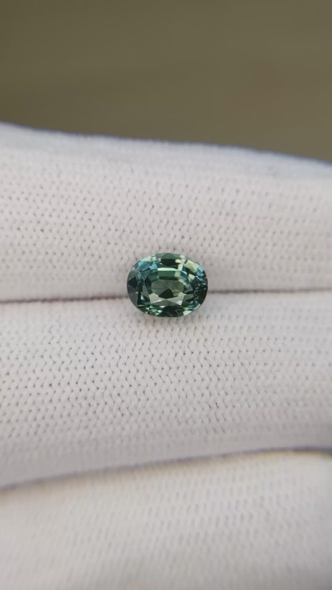 2.11 Ct. Bluish Green Sapphire from Montana Size Video