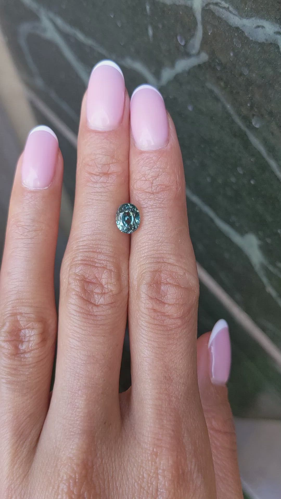 2.11 Ct. Bluish Green Sapphire from Montana Size Video