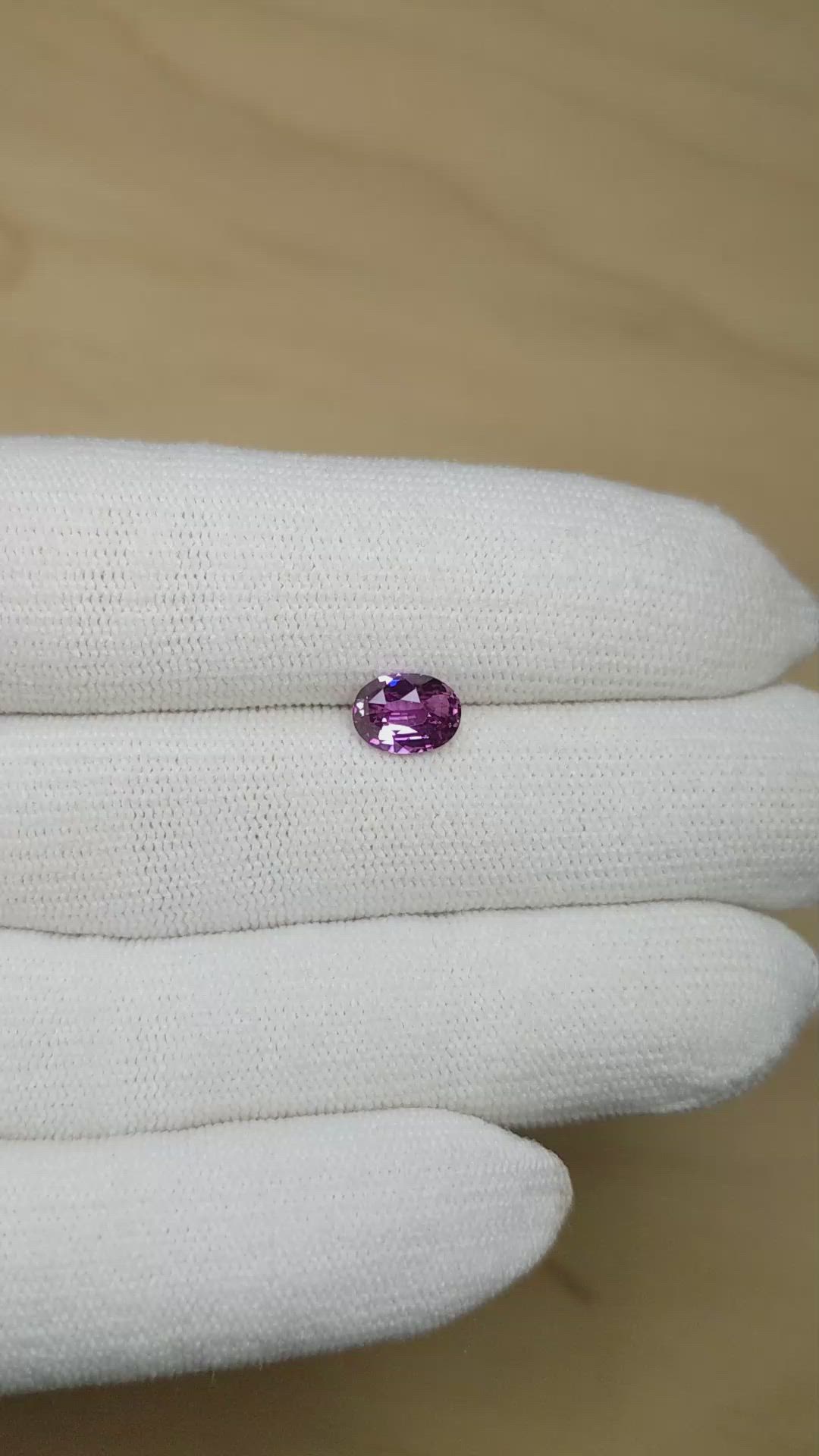 1.55 Ct. Purplish Pink Sapphire from Madagascar Size Video
