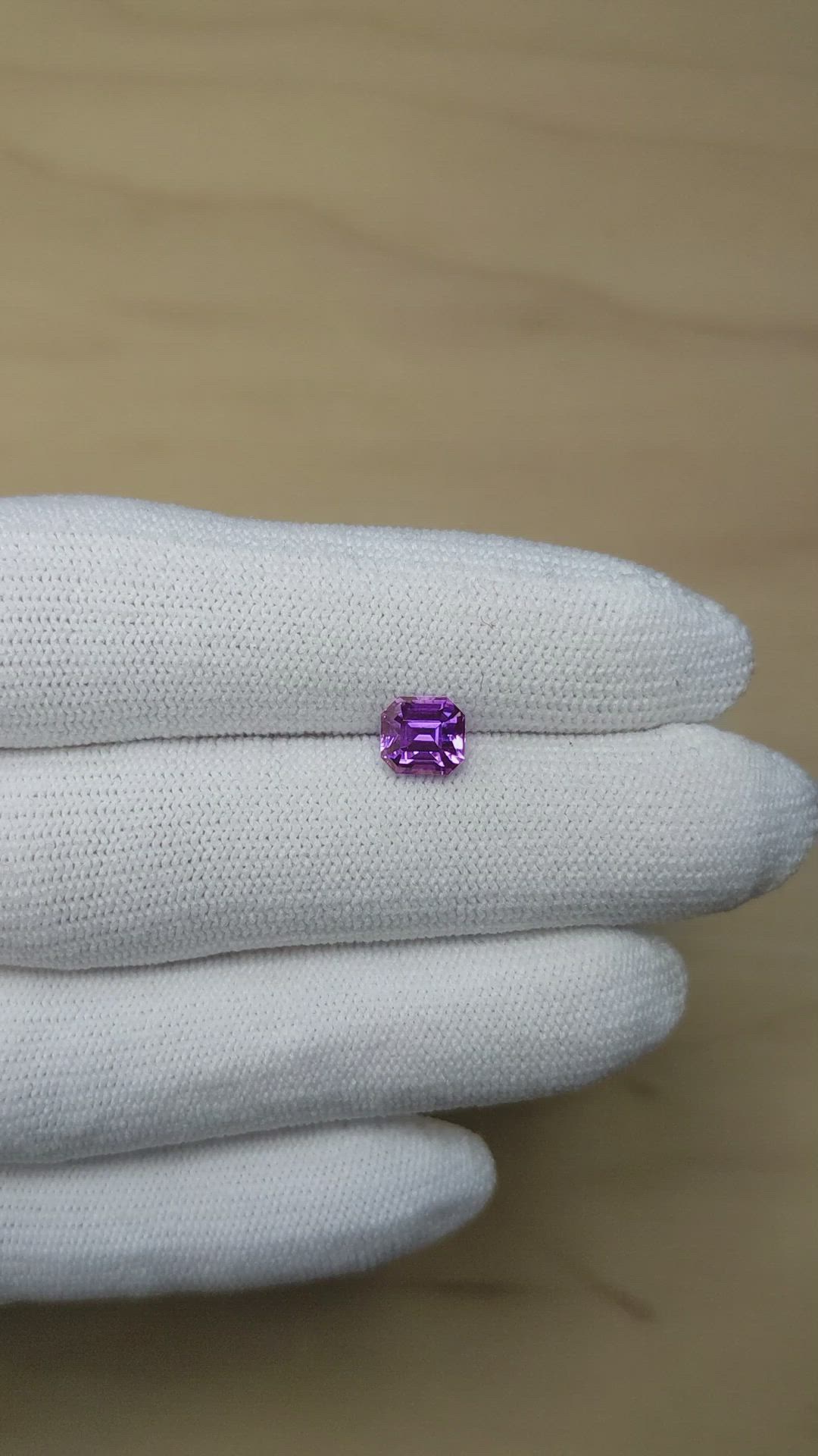 1.51 Ct. Pinkish Purple Sapphire from Madagascar Size Video