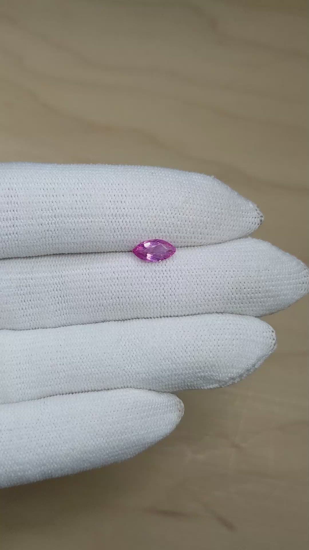 1.03 Ct. Pink Sapphire from Madagascar Size Video