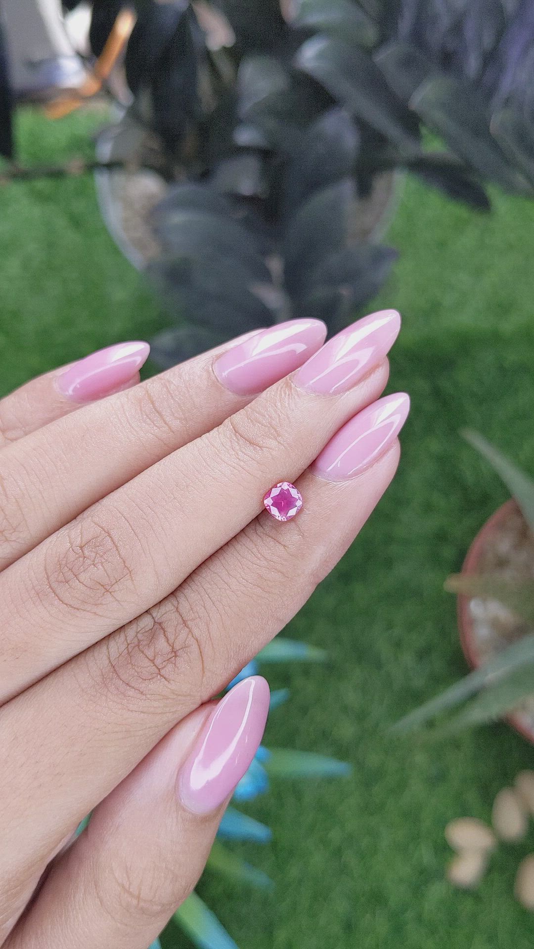 0.59 Ct. Purplish Pink Sapphire from Tanzania Size Video