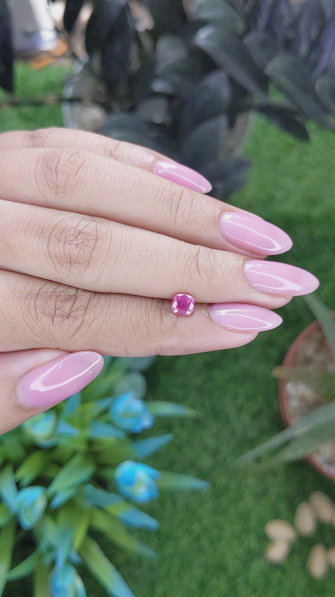 0.59 Ct. Purplish Pink Sapphire from Tanzania Size Video