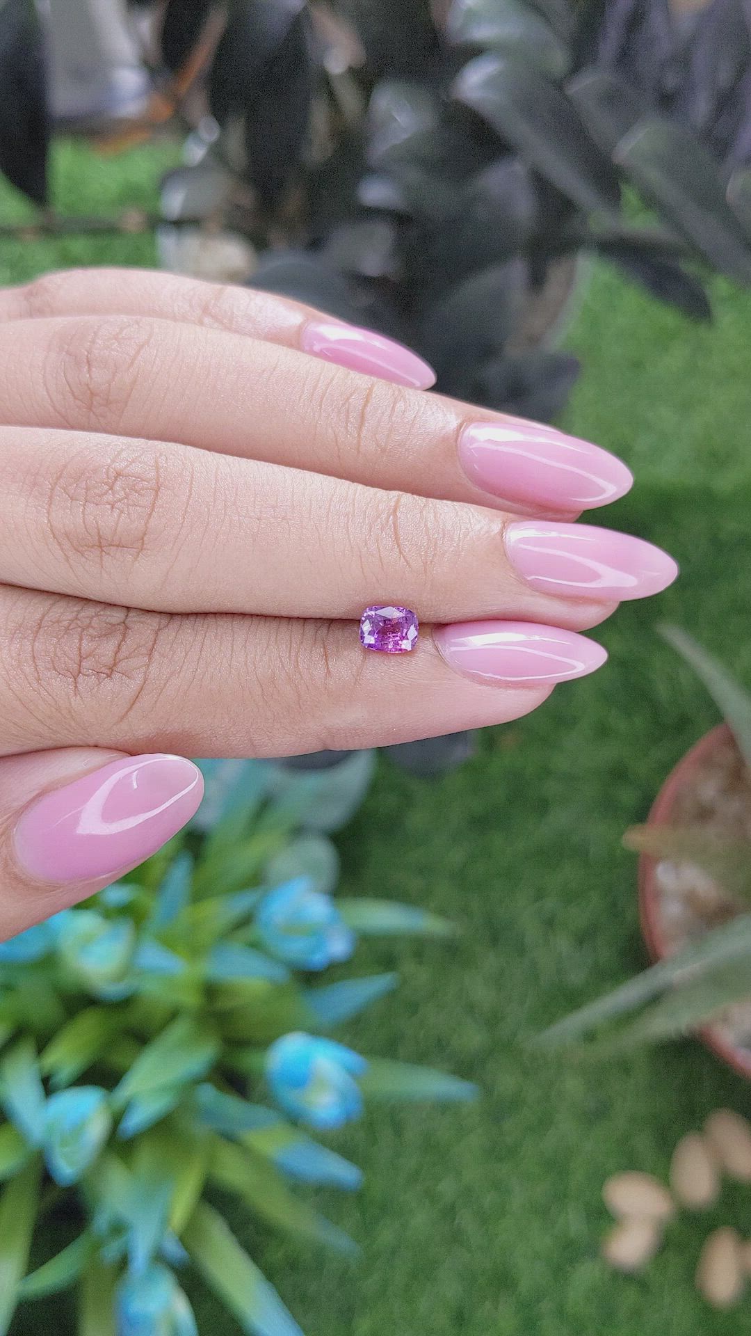 0.71 Ct. Purplish Pink Sapphire from Tanzania Size Video