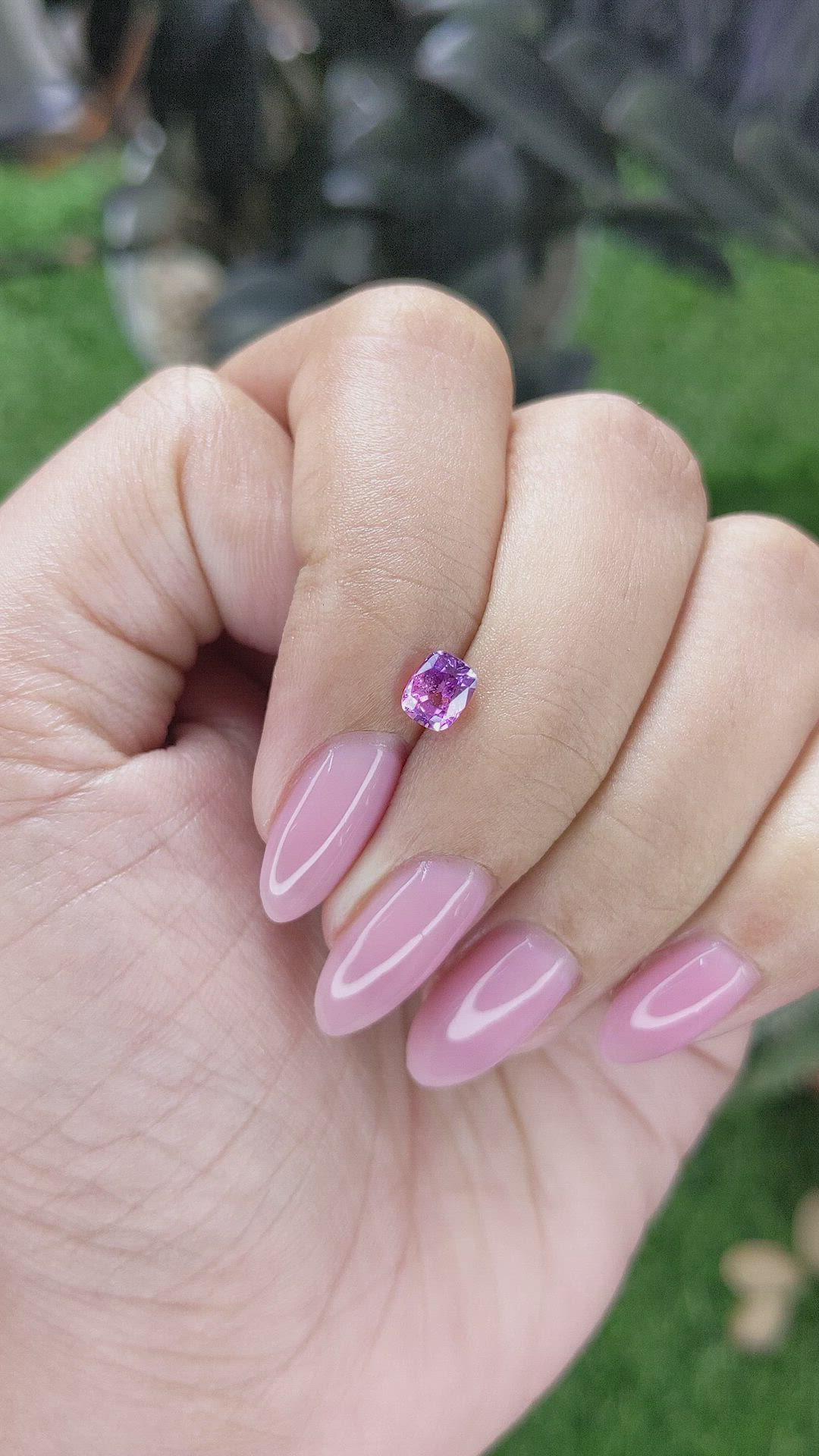 0.71 Ct. Purplish Pink Sapphire from Tanzania Size Video