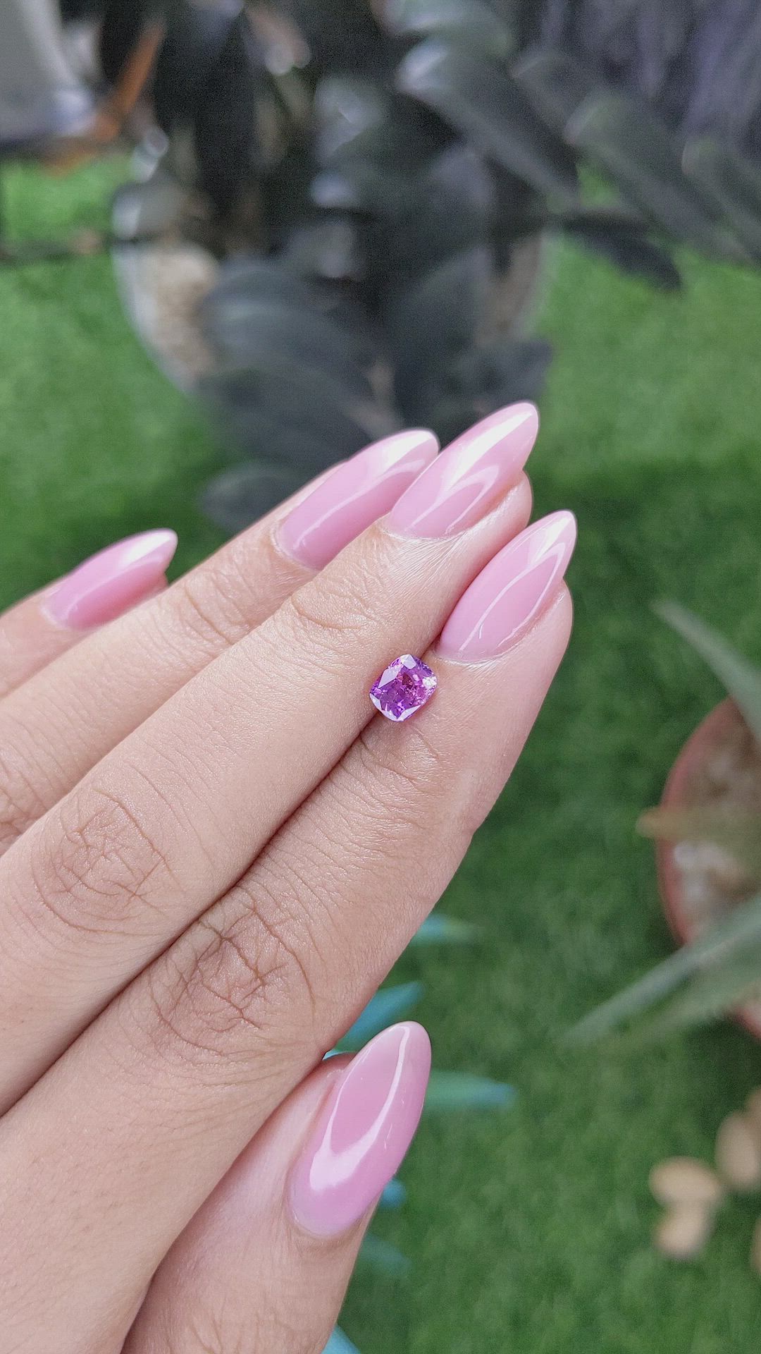 0.71 Ct. Purplish Pink Sapphire from Tanzania Size Video