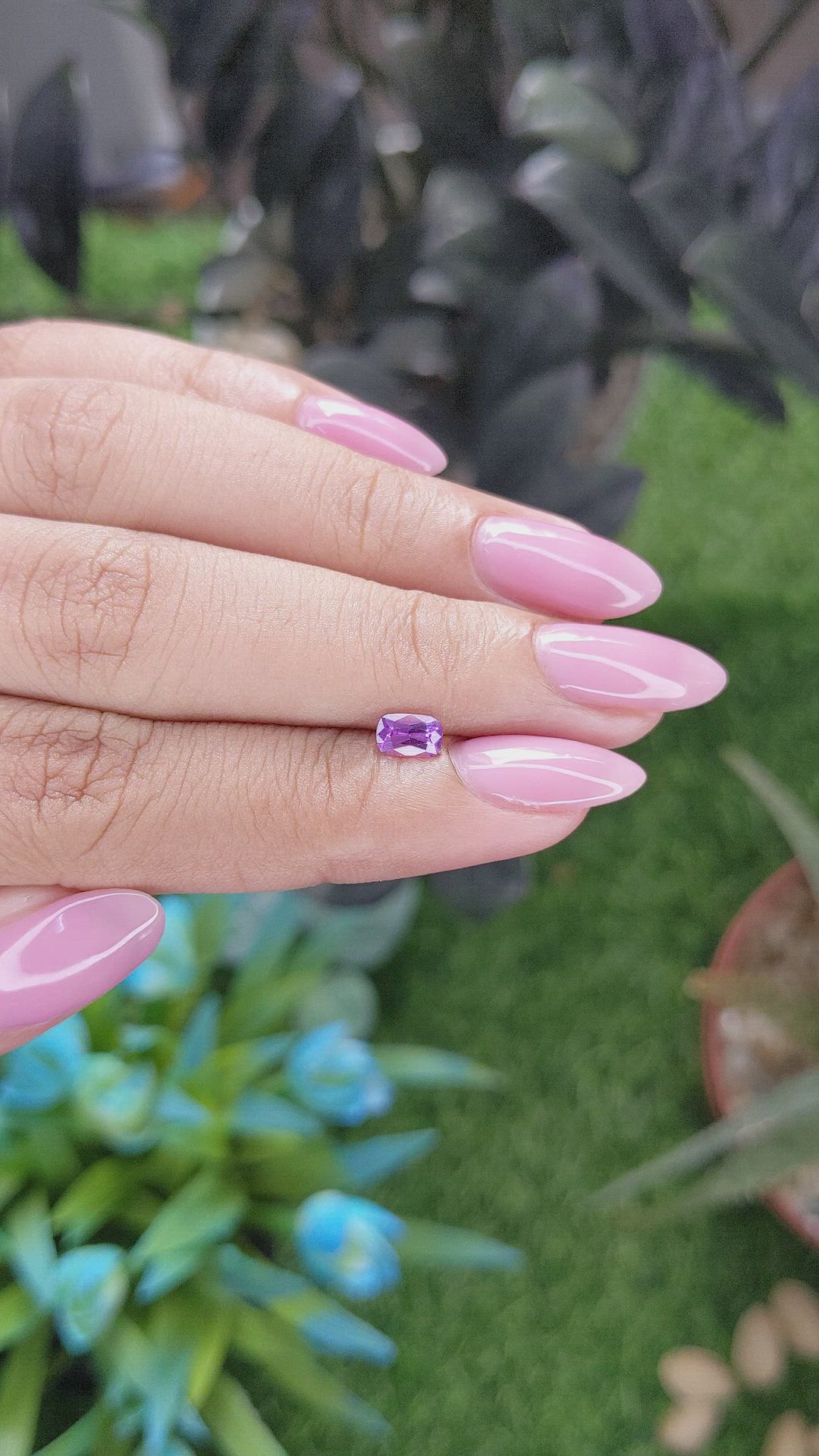 0.49 Ct. Purple Sapphire from Tanzania Size Video