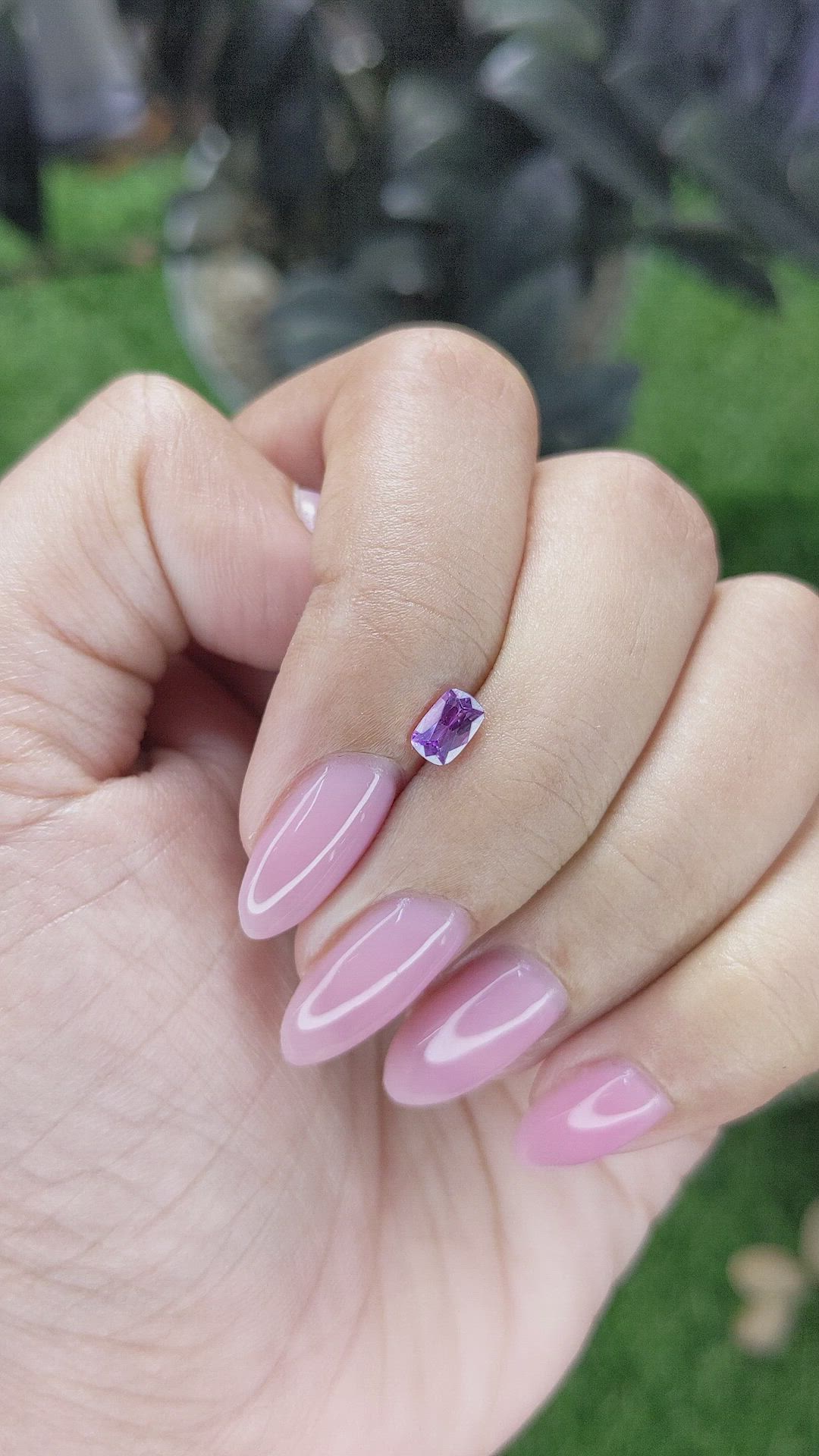 0.49 Ct. Purple Sapphire from Tanzania Size Video