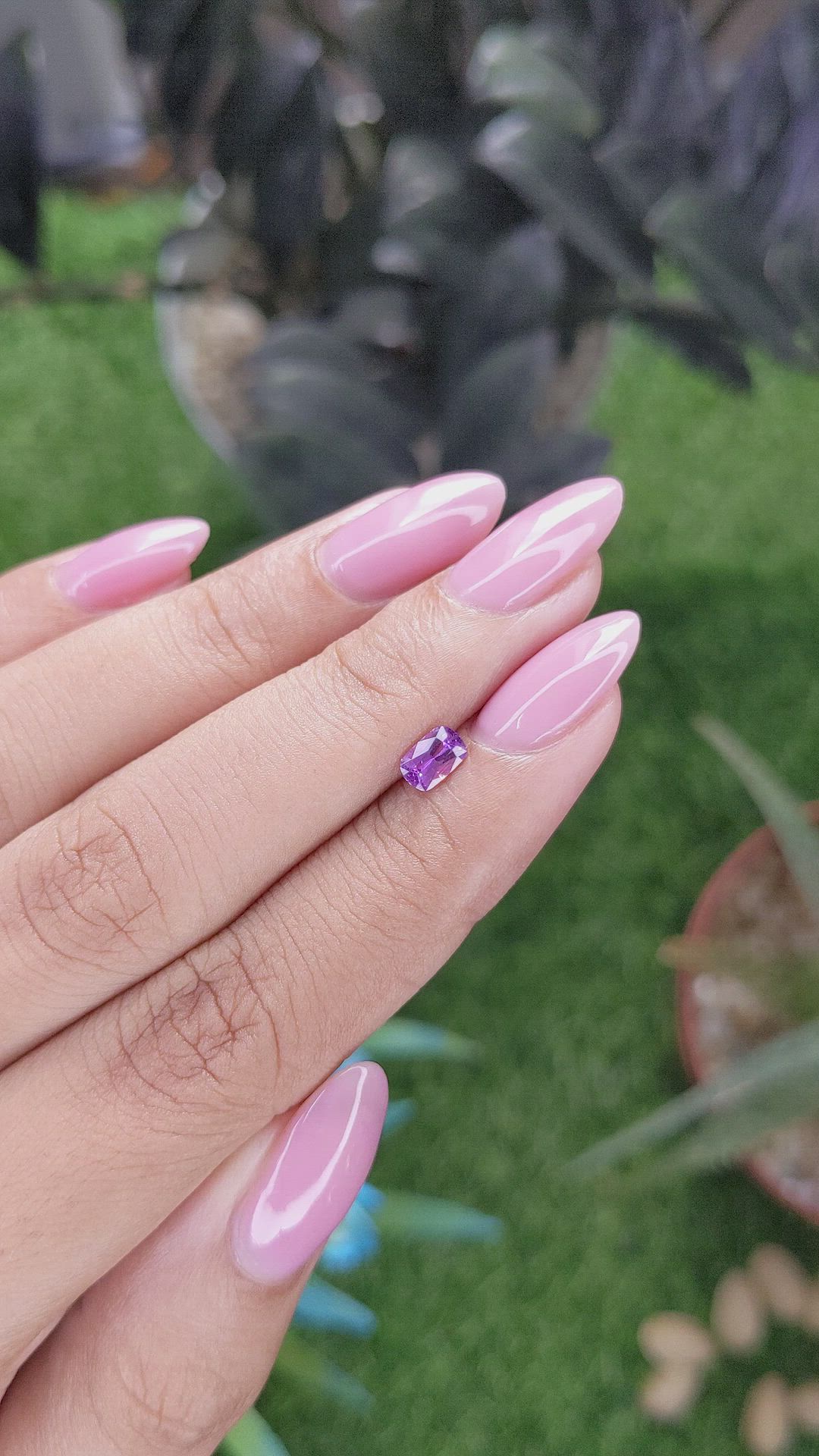 0.49 Ct. Purple Sapphire from Tanzania Size Video