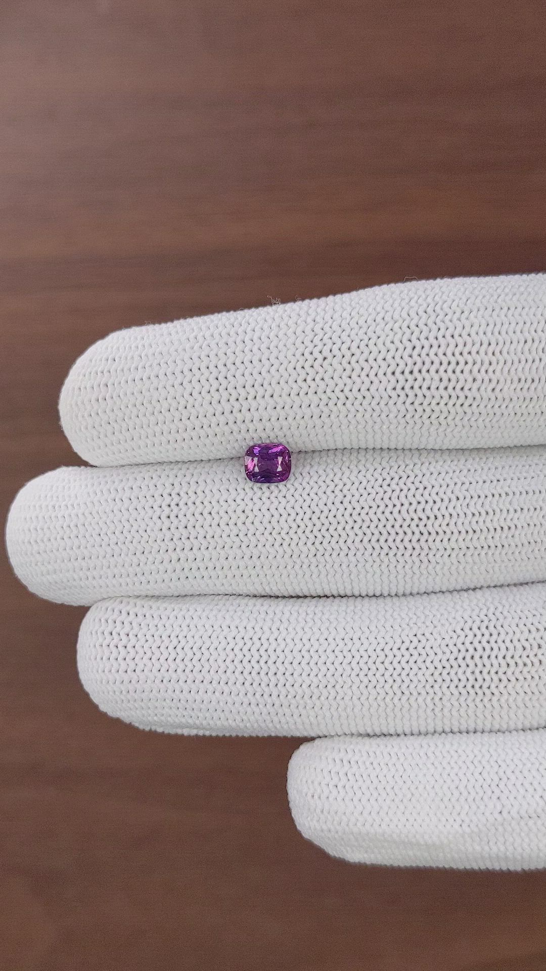 0.74 Ct. Pinkish Purple Sapphire from Tanzania Size Video