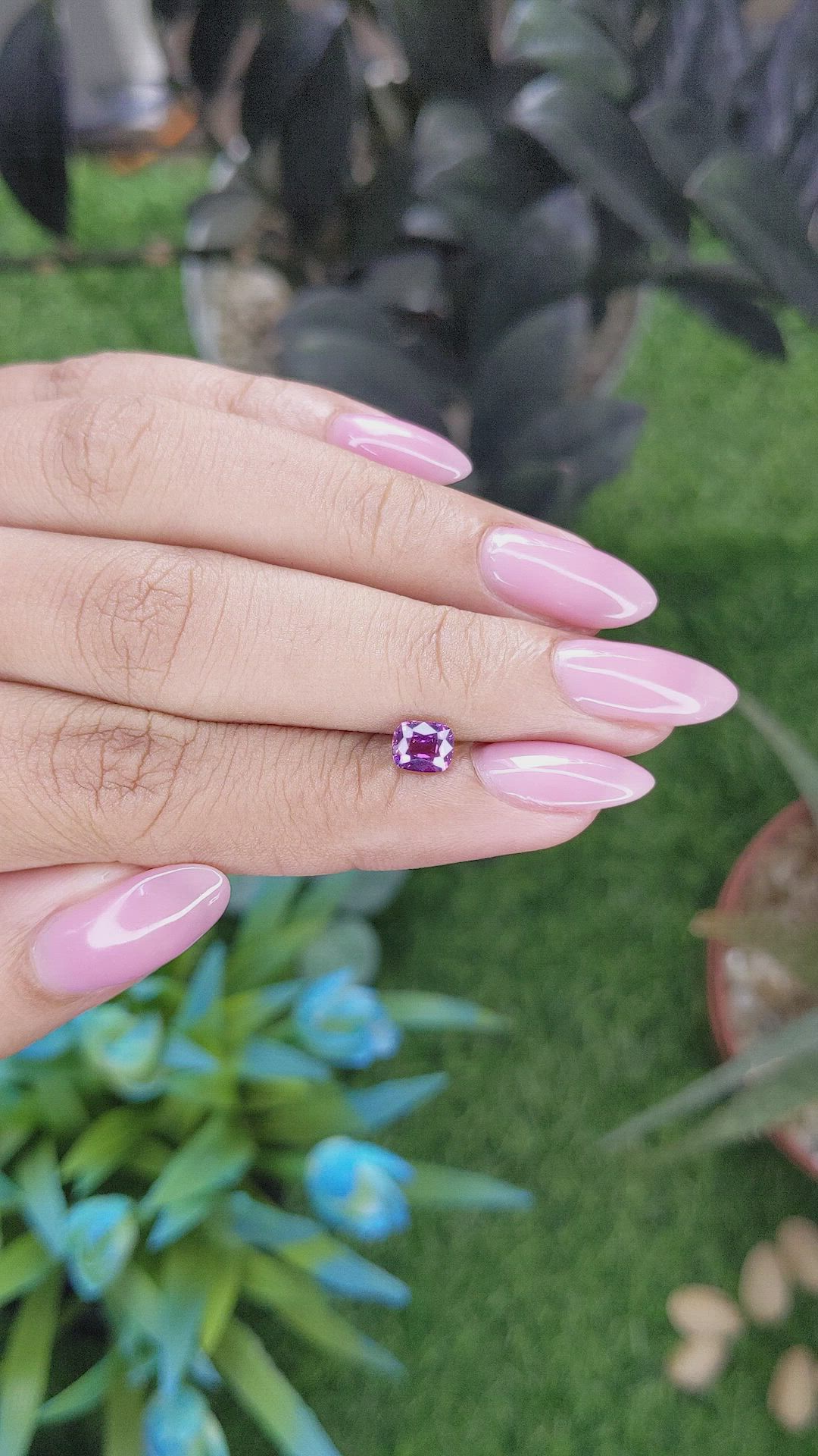 0.74 Ct. Pinkish Purple Sapphire from Tanzania Size Video