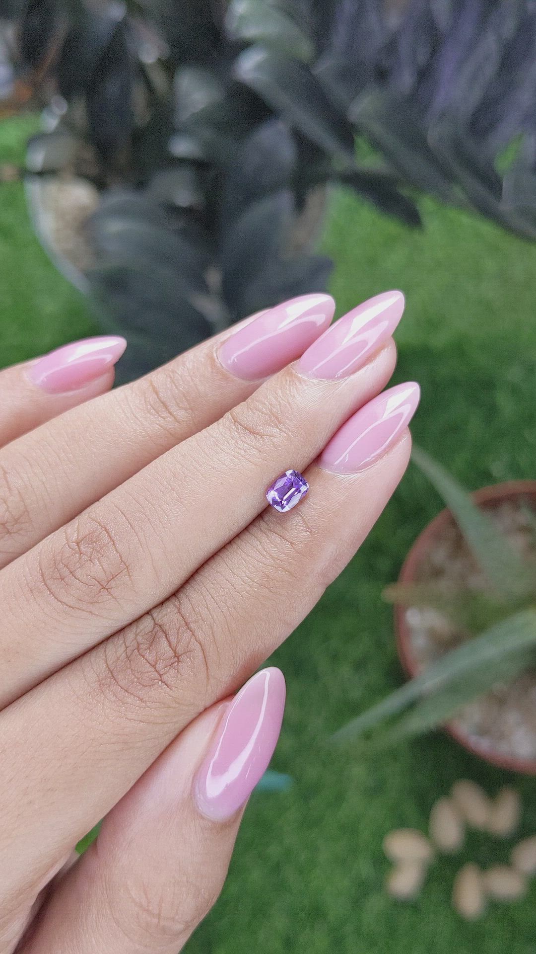 0.58 Ct. Purple Sapphire from Tanzania Size Video