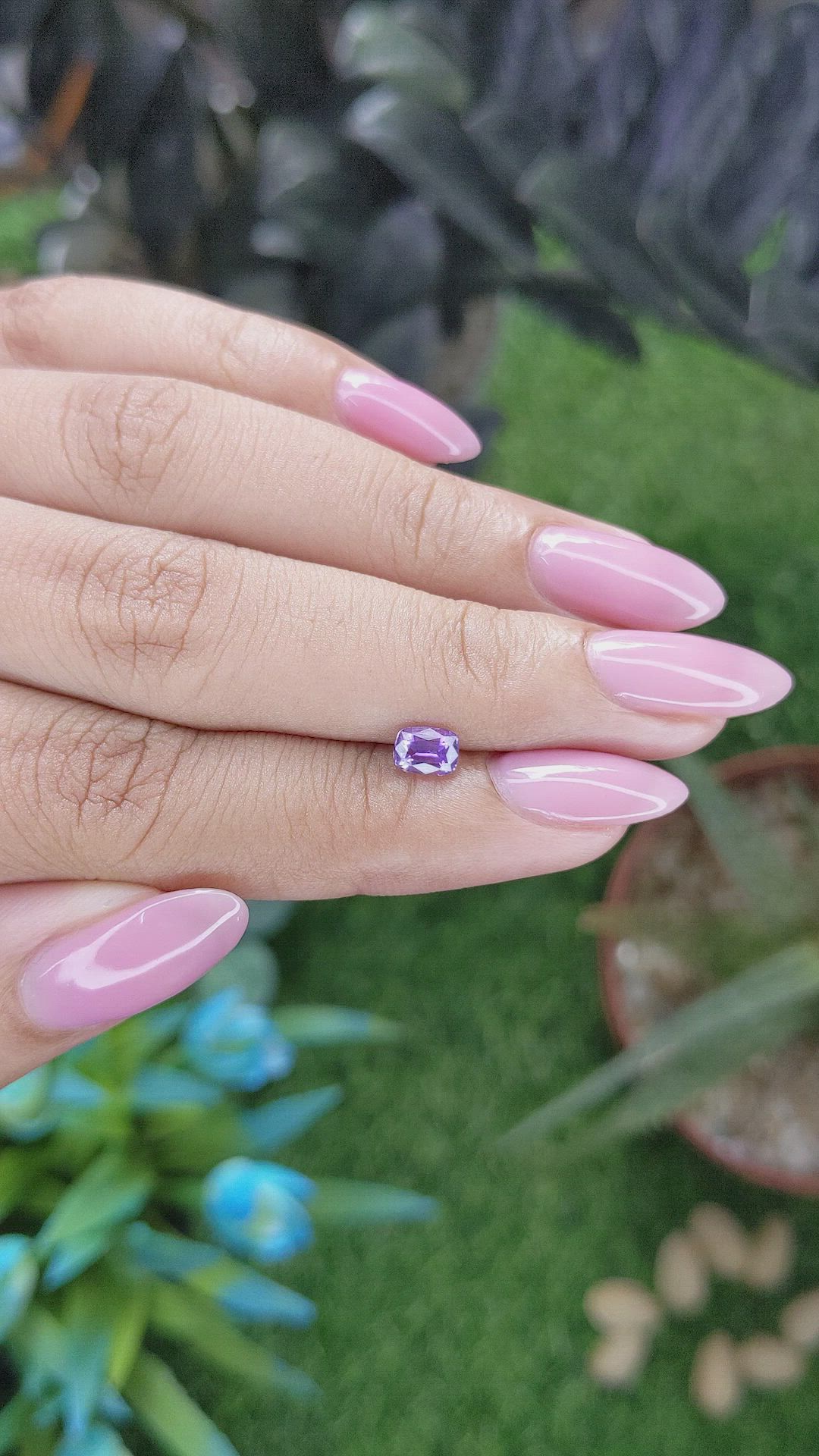 0.58 Ct. Purple Sapphire from Tanzania Size Video