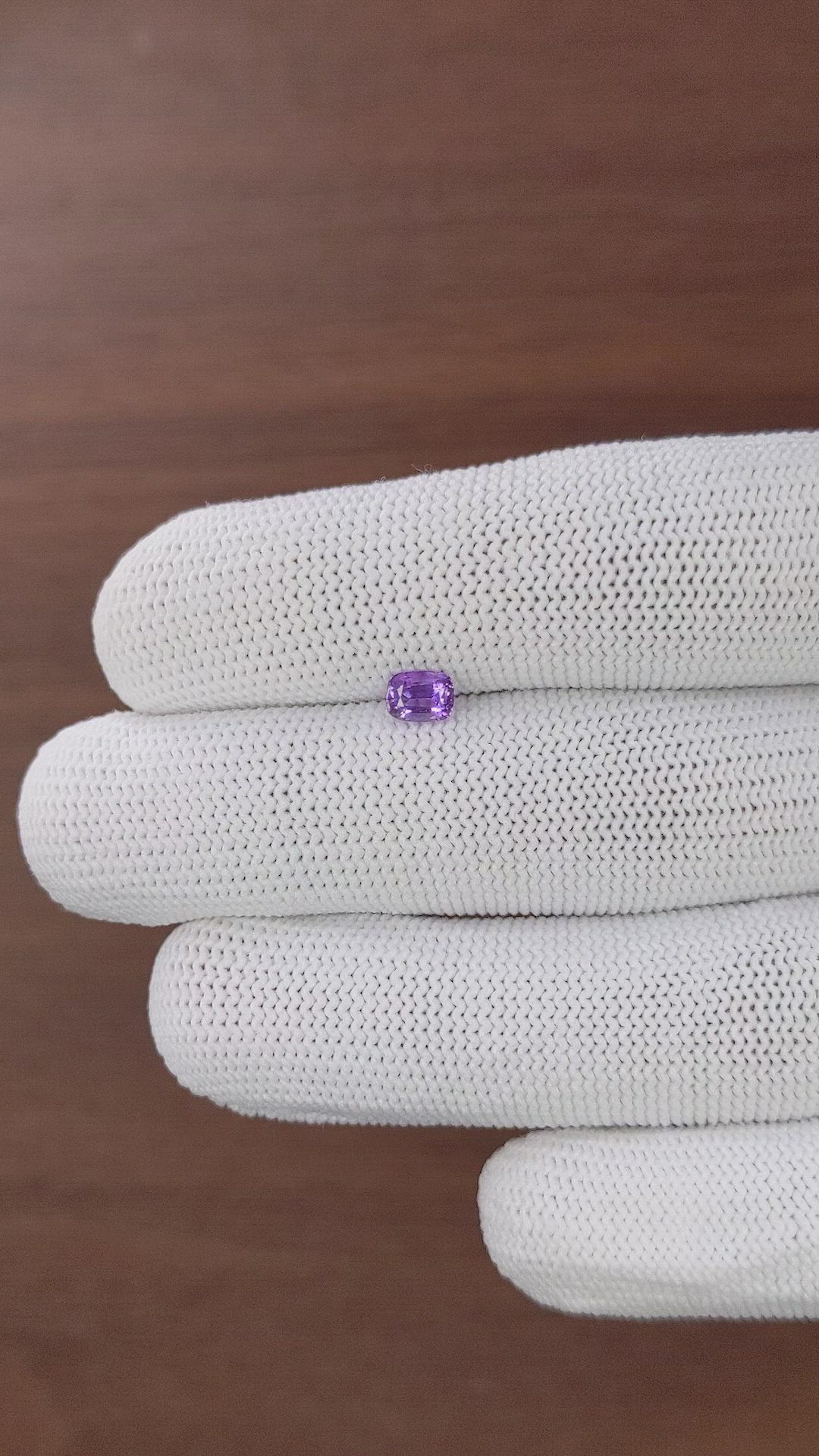0.58 Ct. Purple Sapphire from Tanzania Size Video