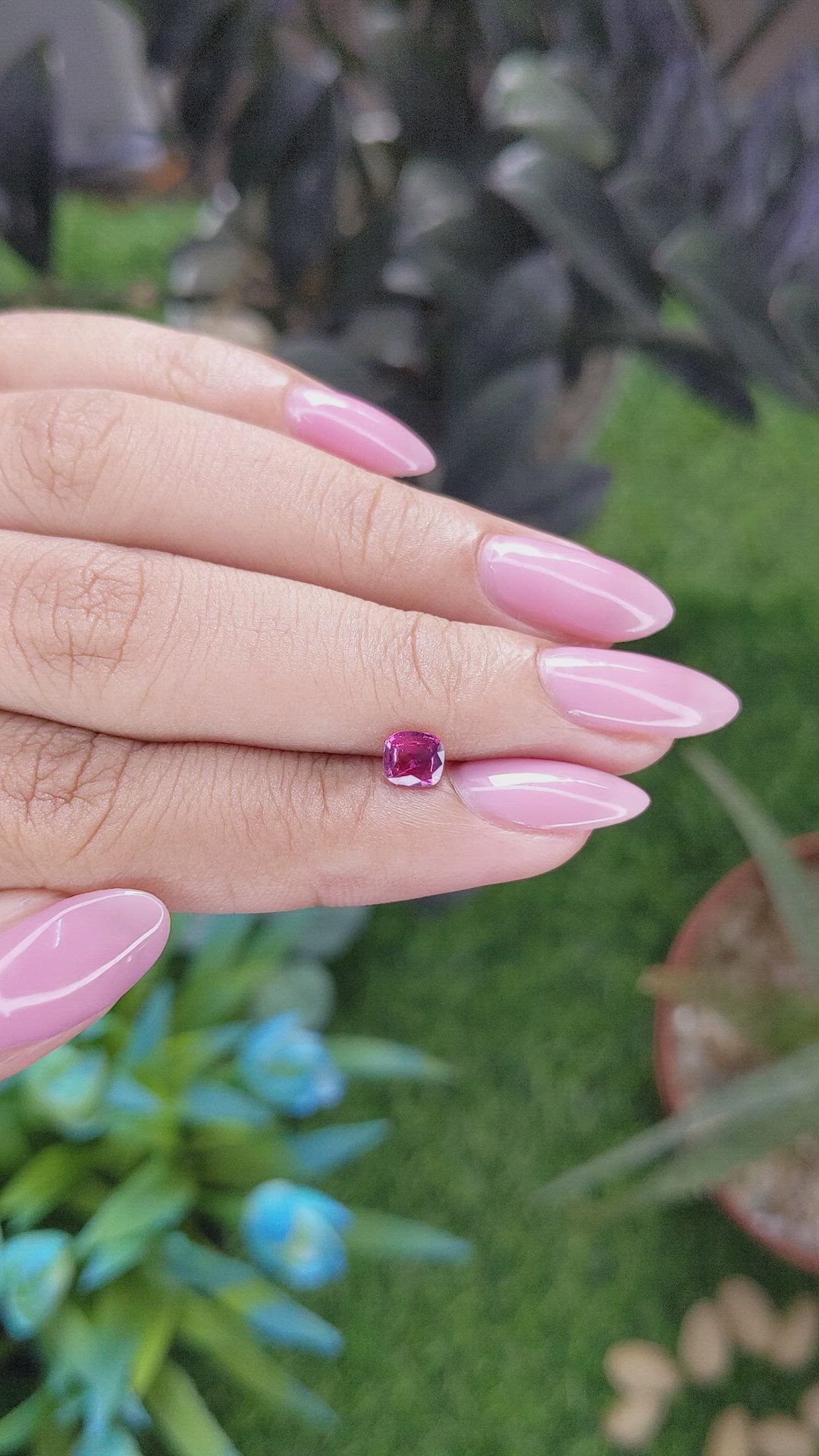 0.48 Ct. Purplish Pink Sapphire from Tanzania Size Video