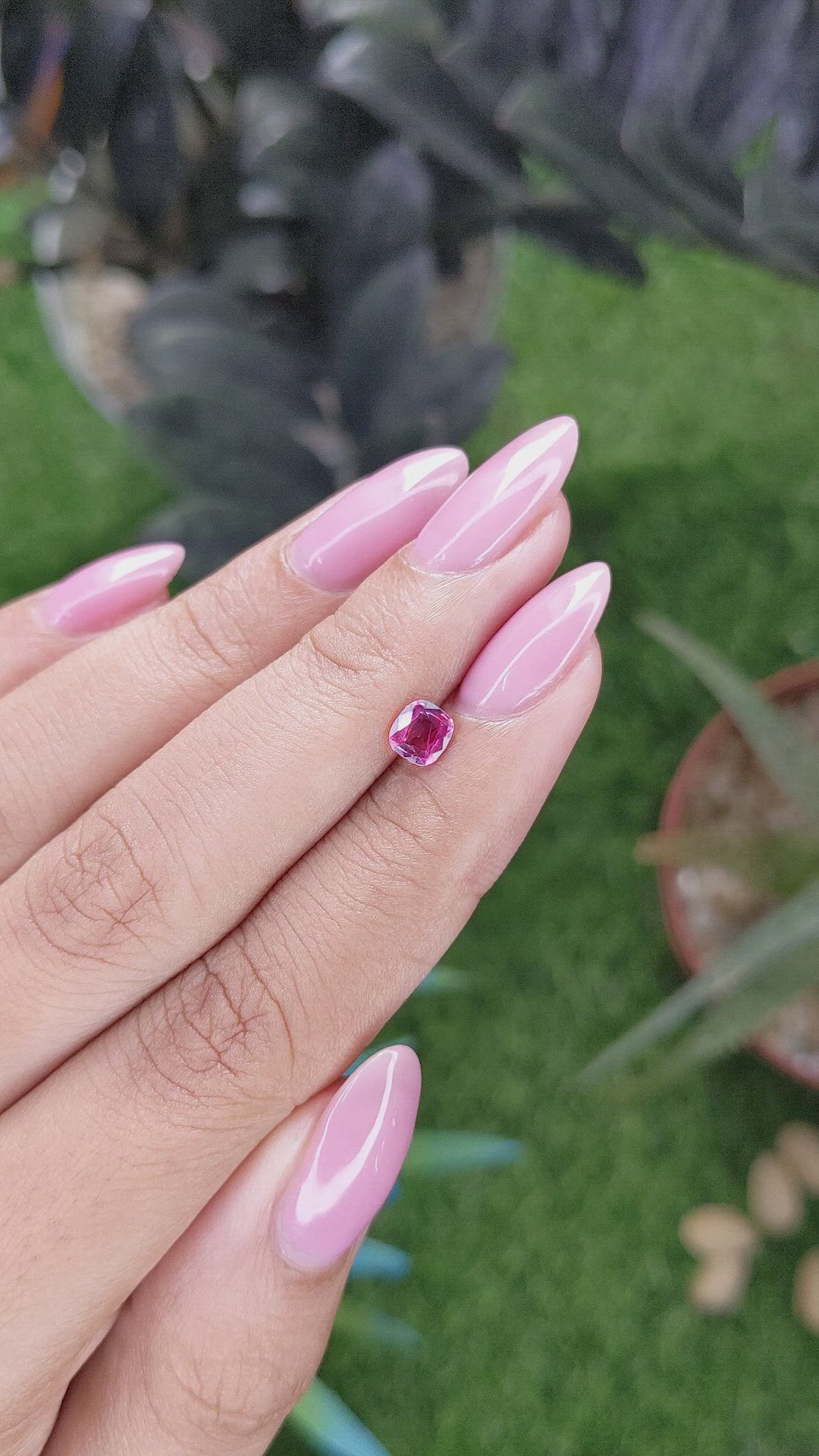 0.48 Ct. Purplish Pink Sapphire from Tanzania Size Video