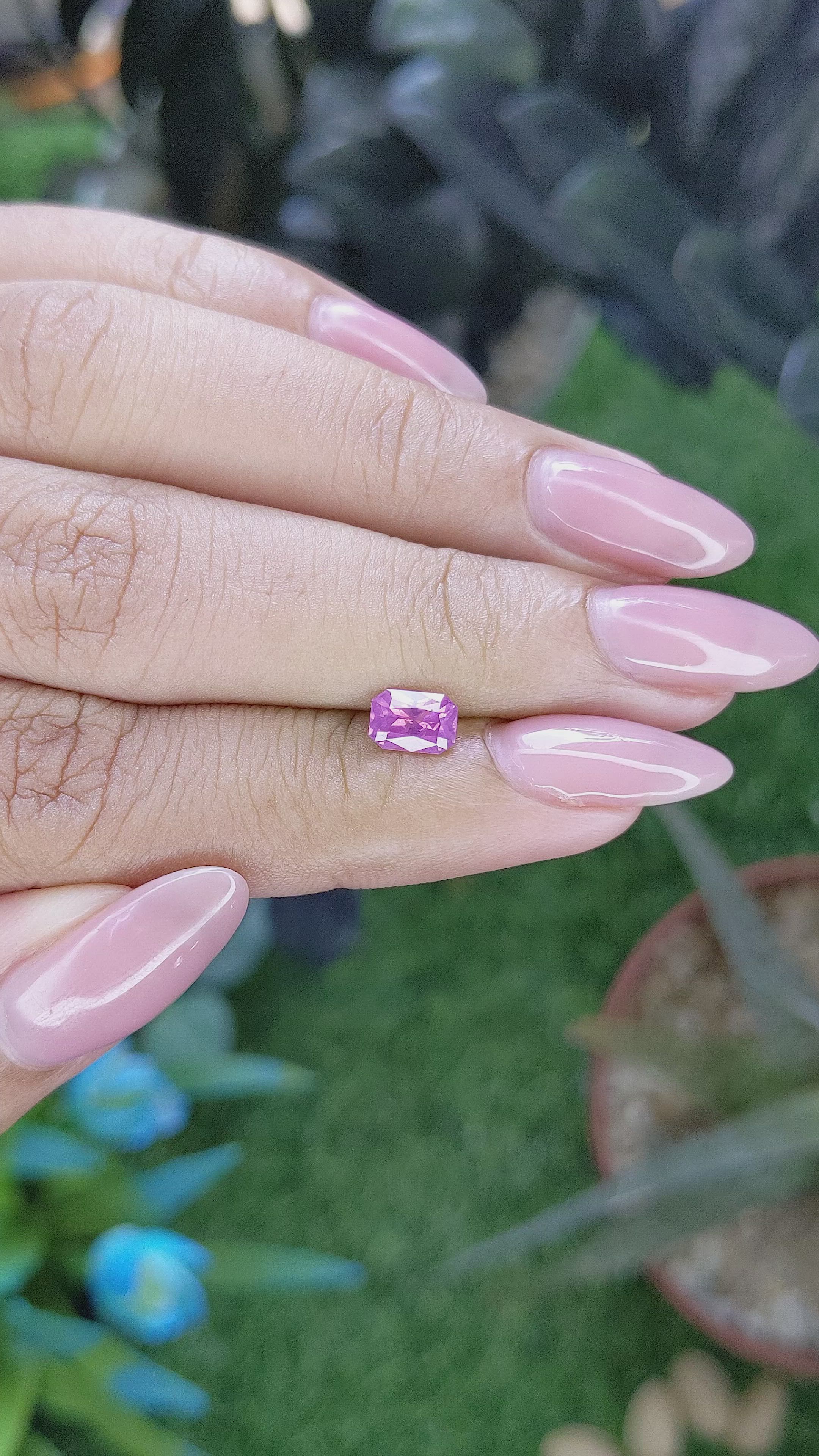 0.78 Ct. Purplish Pink Sapphire from Ceylon (Sri Lanka) Size Video
