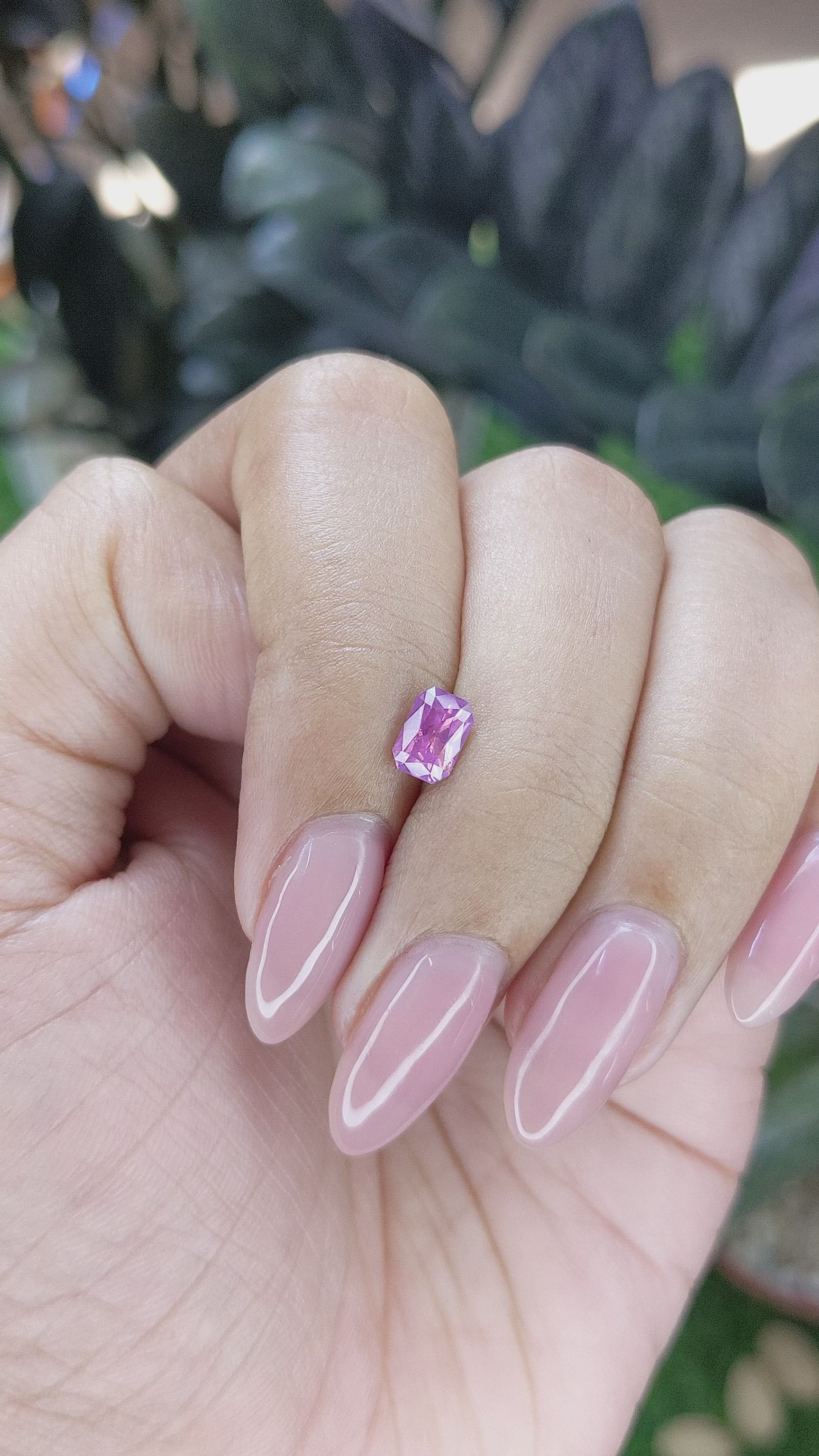 0.78 Ct. Purplish Pink Sapphire from Ceylon (Sri Lanka) Size Video