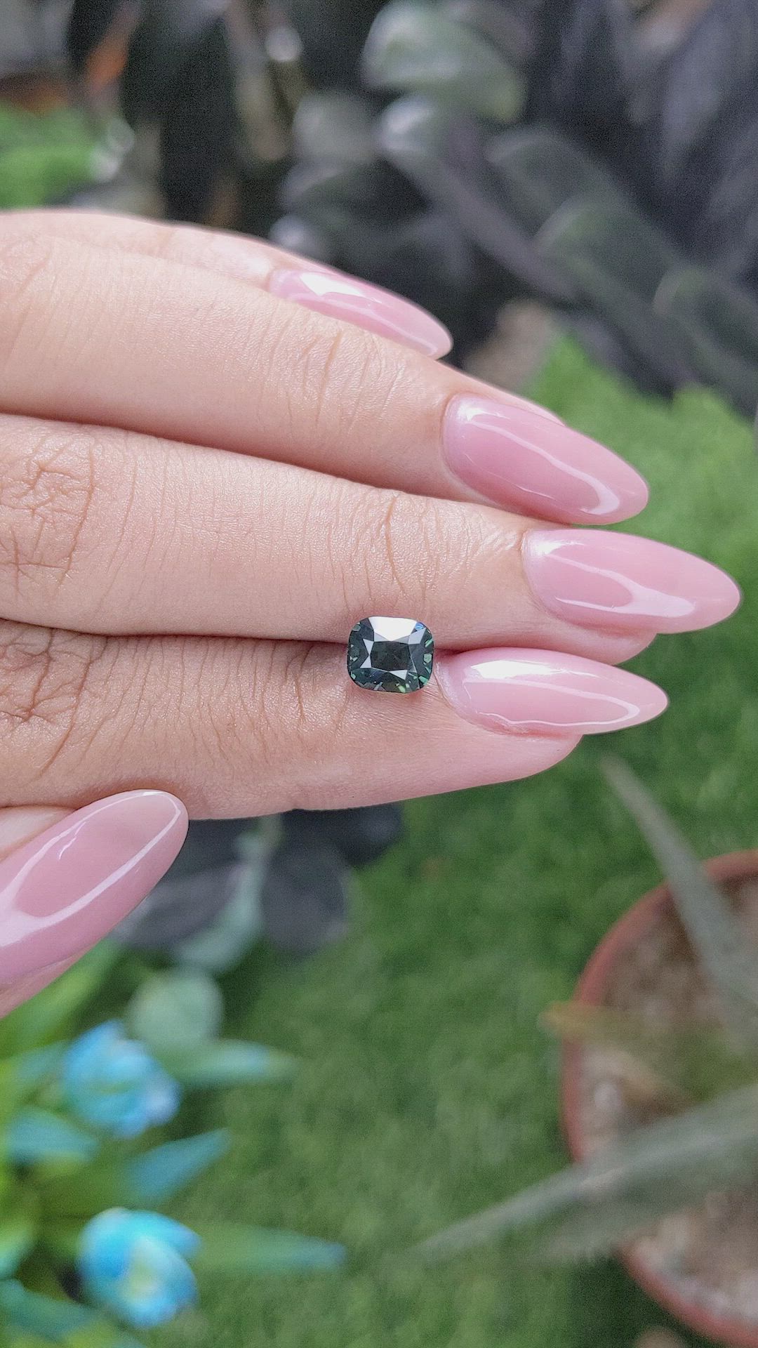 1.60 Ct. Bluish Green Sapphire from Madagascar Size Video