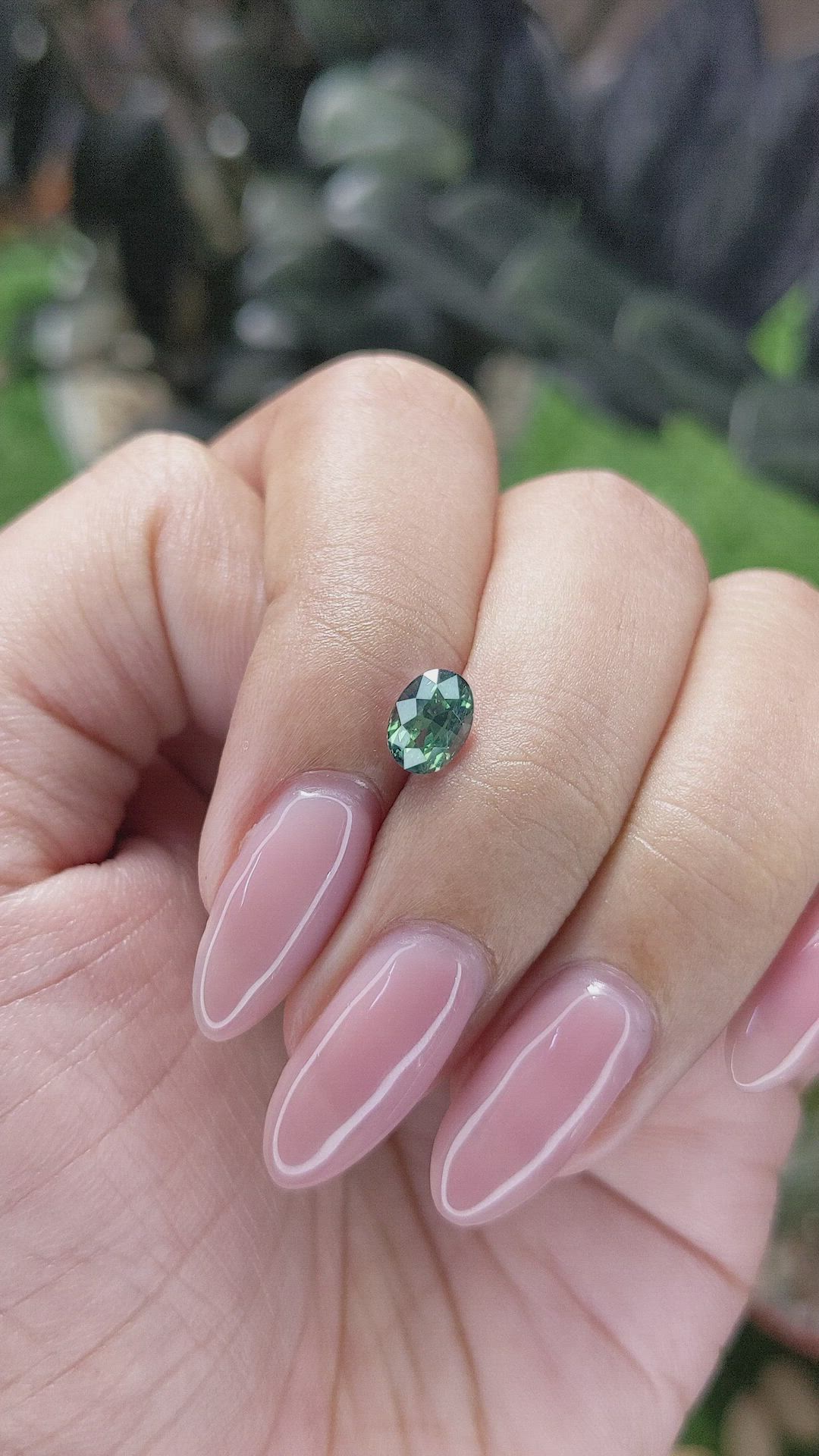 1.13 Ct. Bluish Green Sapphire from Madagascar Size Video