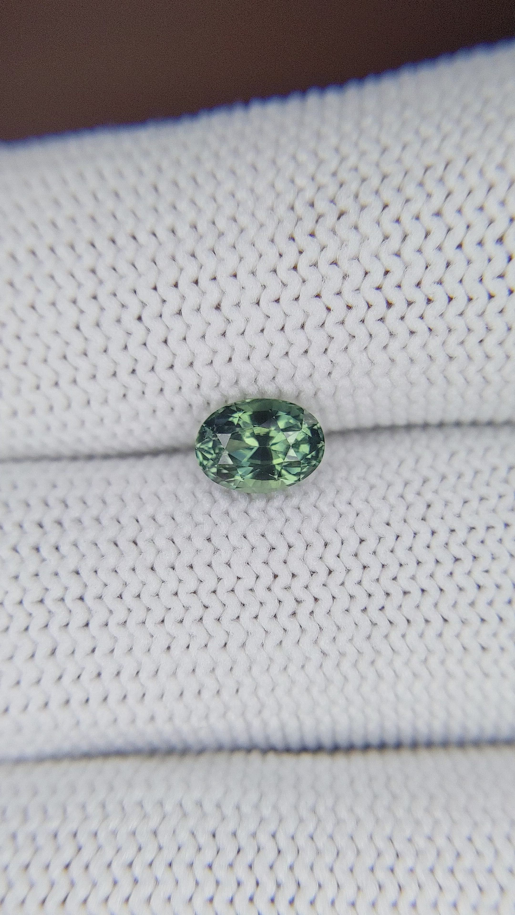1.13 Ct. Bluish Green Sapphire from Madagascar Size Video