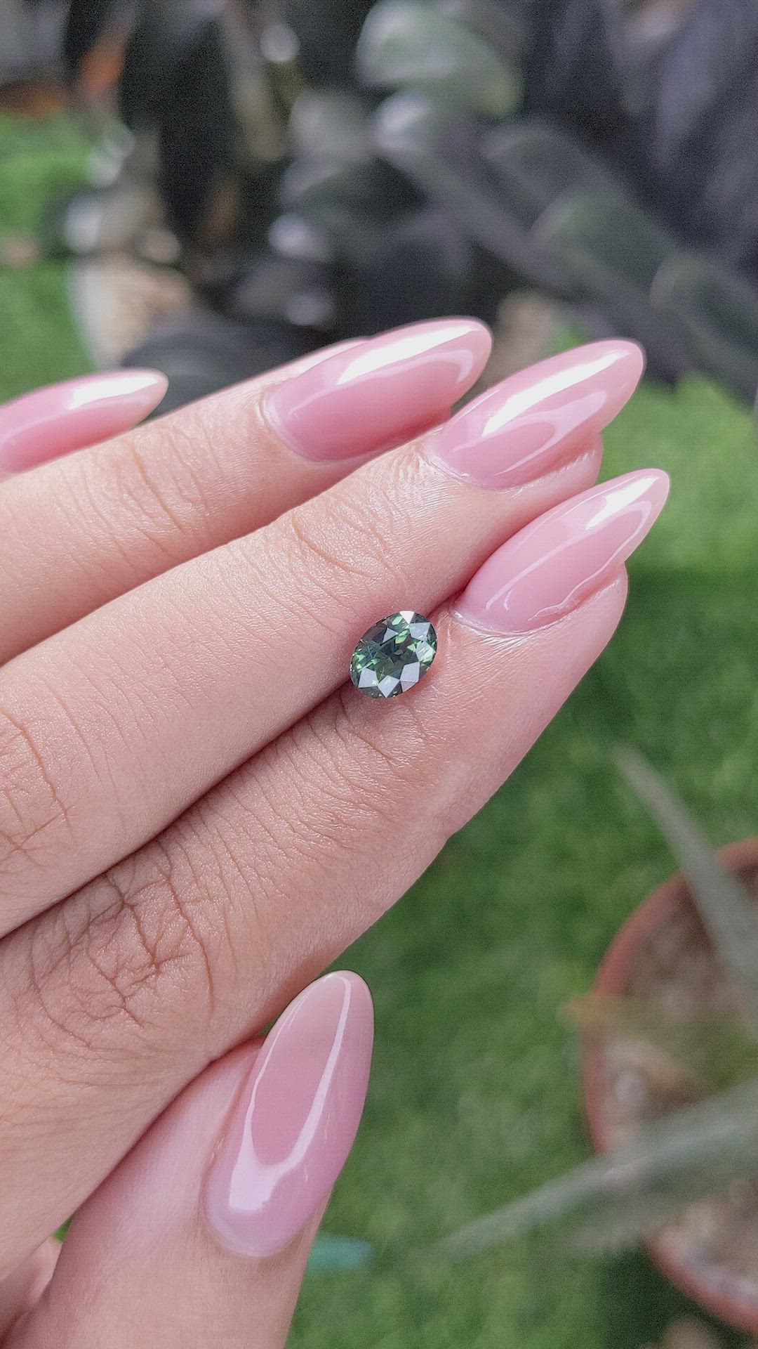 1.13 Ct. Bluish Green Sapphire from Madagascar Size Video