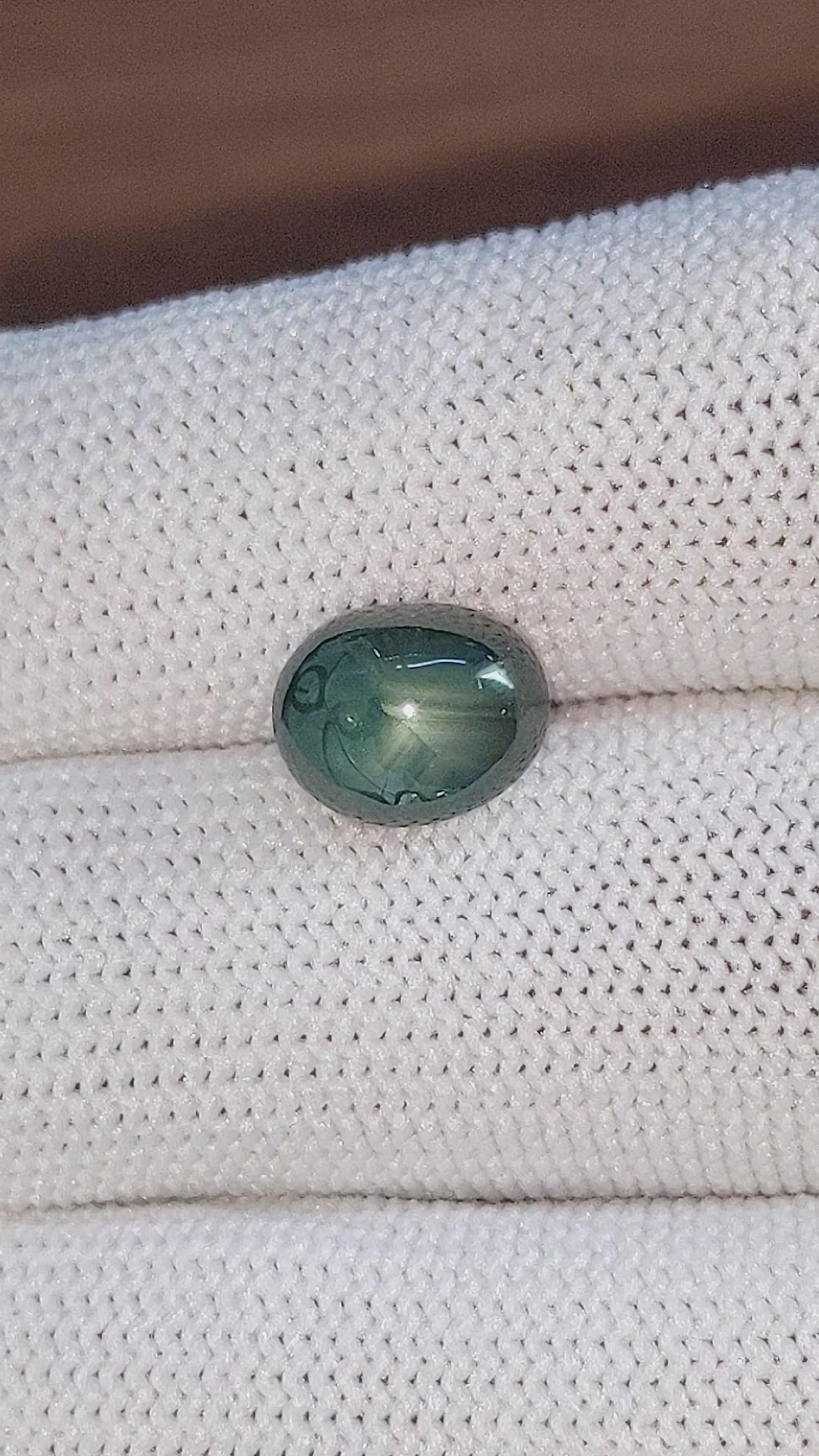 4.60 Ct. Bluish Green Cabochon Sapphire from Madagascar Size Video
