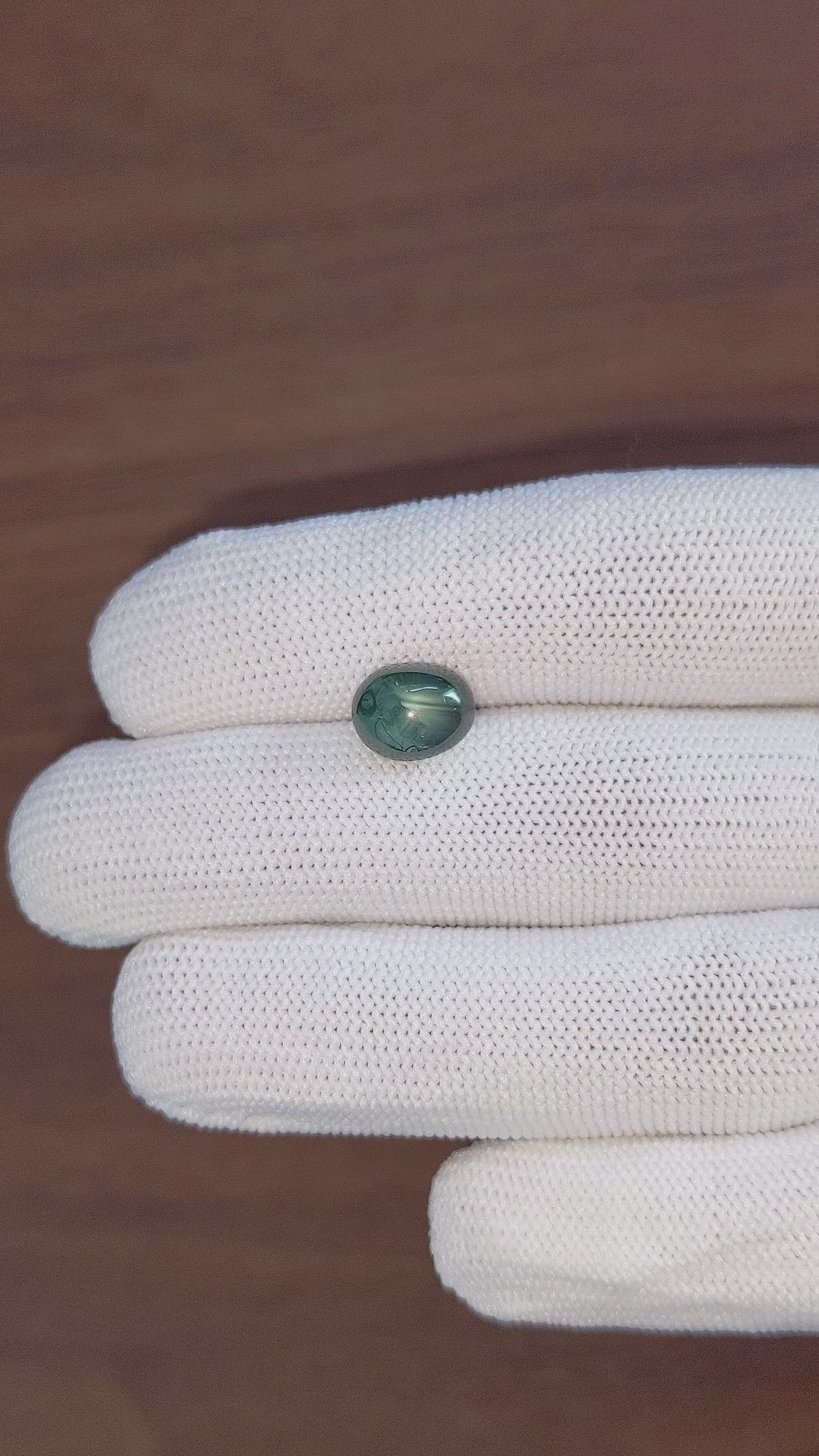 4.60 Ct. Bluish Green Cabochon Sapphire from Madagascar Size Video