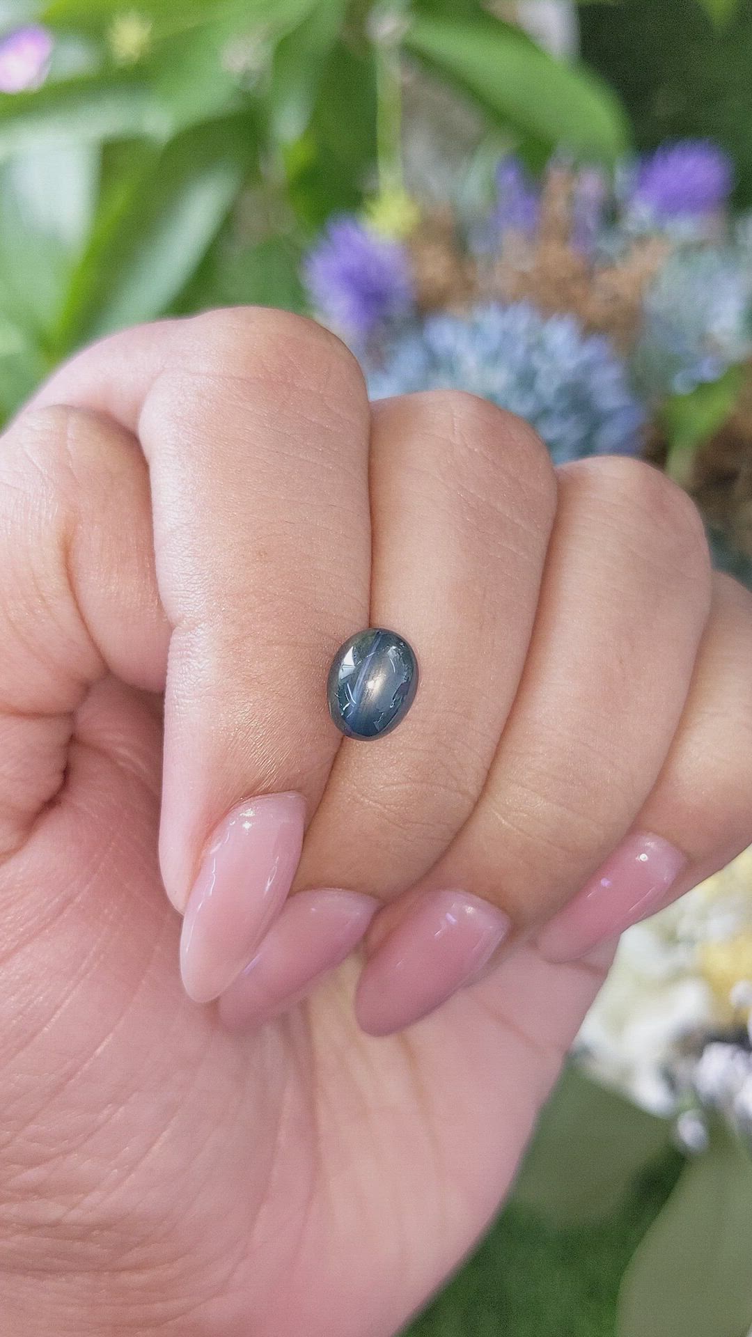 2.97 Ct. Blue Cabochon Sapphire from Madagascar Size Video