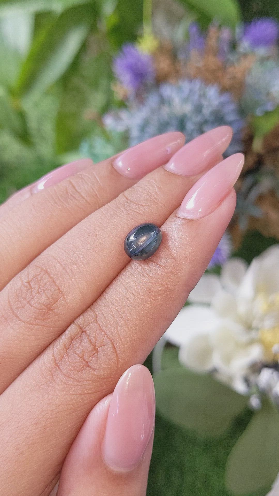 2.97 Ct. Blue Cabochon Sapphire from Madagascar Size Video