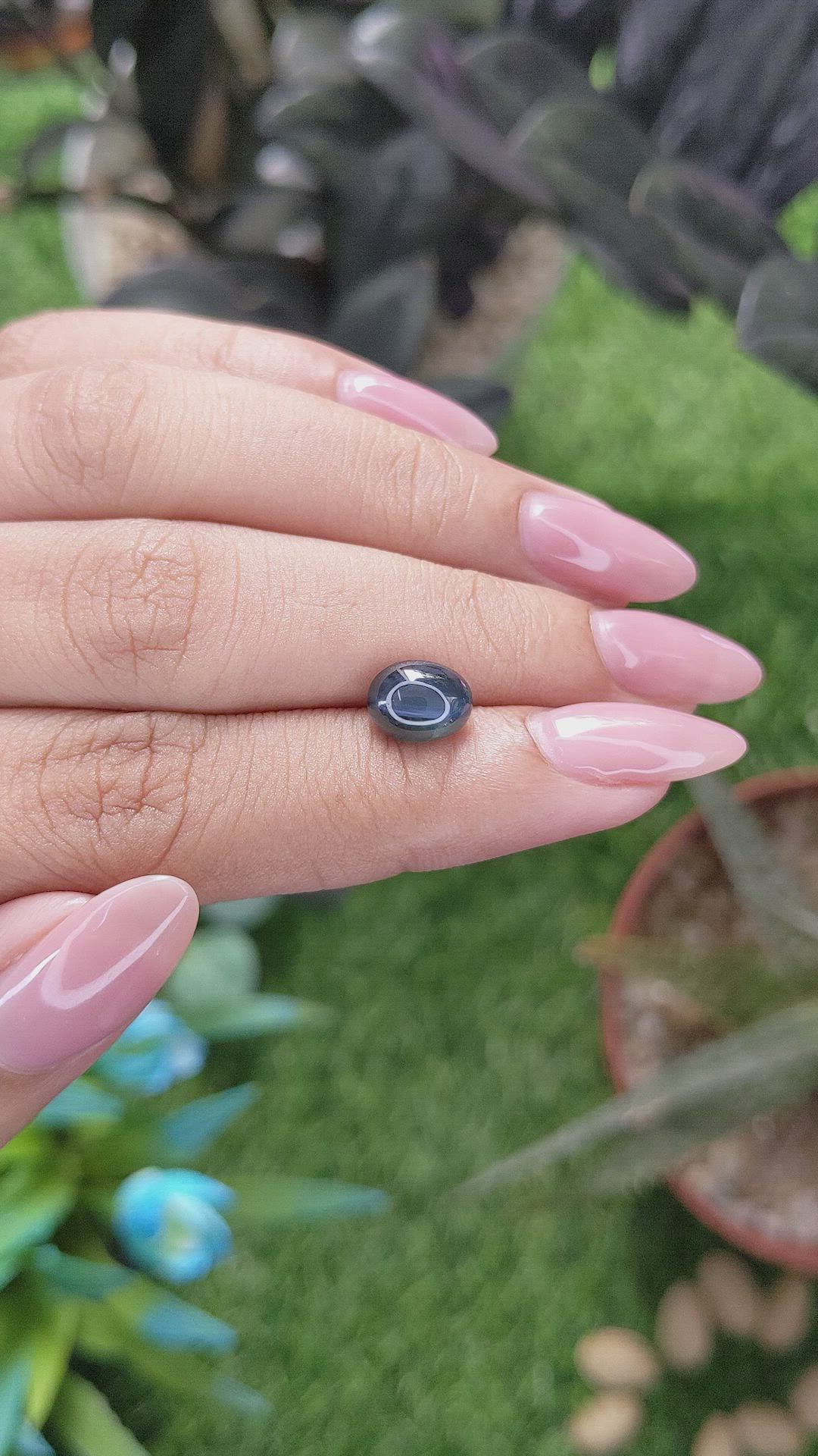 2.97 Ct. Blue Cabochon Sapphire from Madagascar Size Video