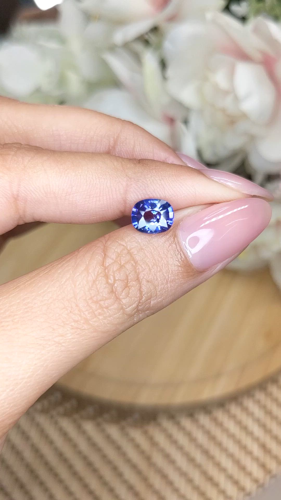 1.53 Ct. Purplish Blue Sapphire from Ceylon (Sri Lanka) Size Video