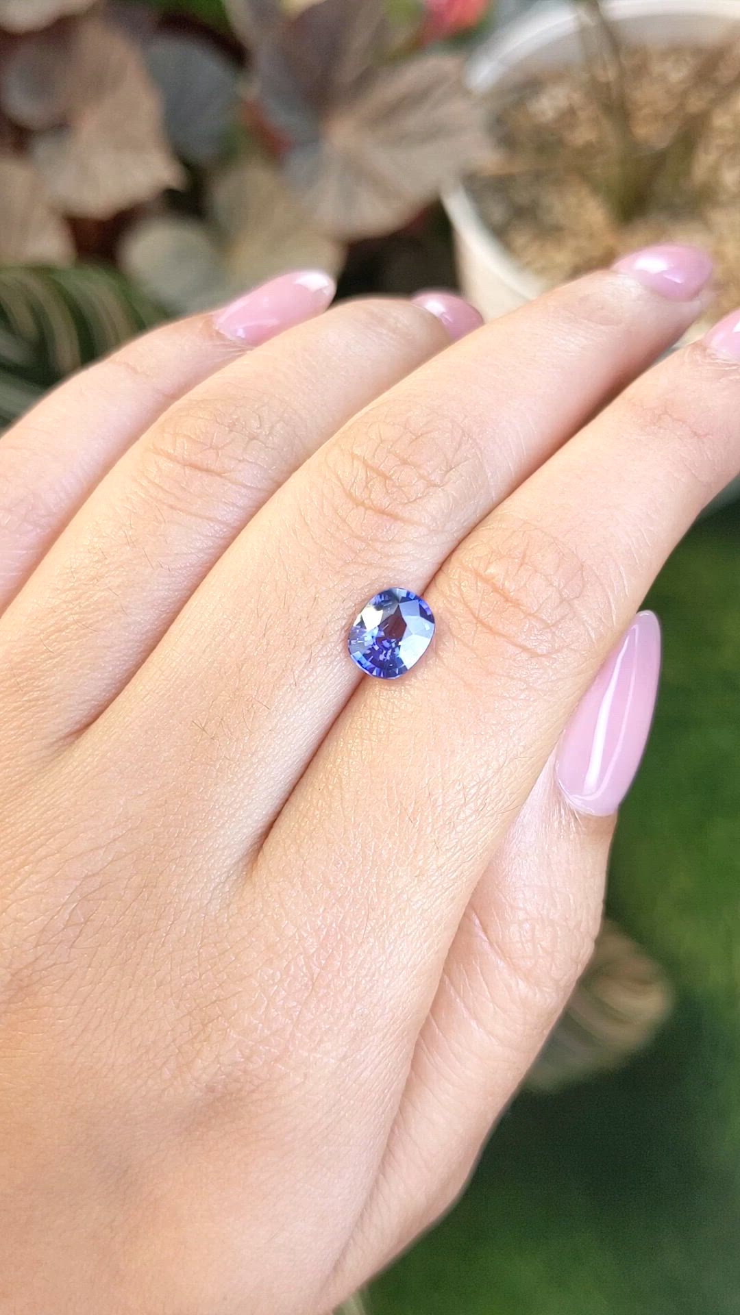 1.53 Ct. Purplish Blue Sapphire from Ceylon (Sri Lanka) Size Video
