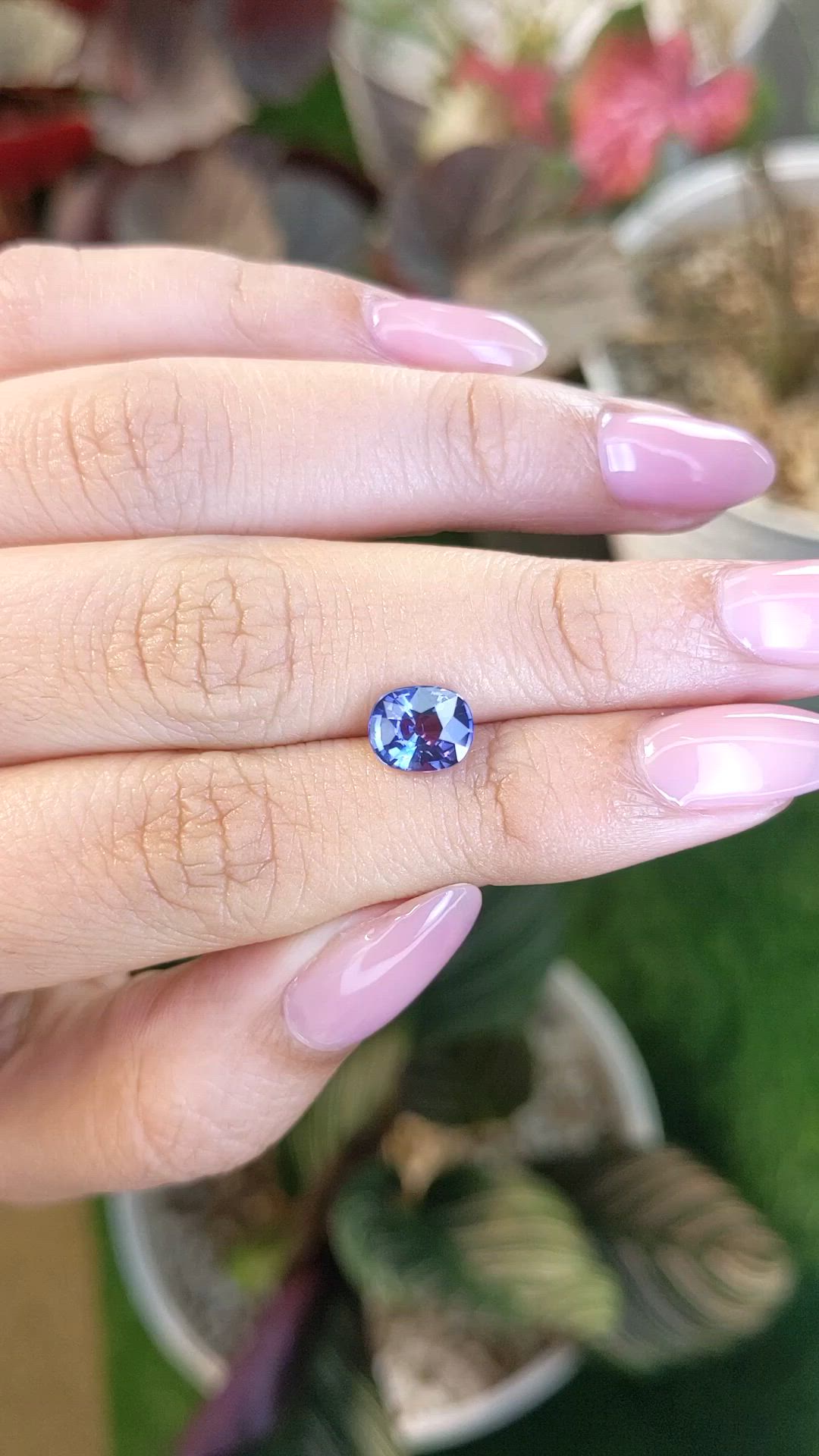 1.53 Ct. Purplish Blue Sapphire from Ceylon (Sri Lanka) Size Video